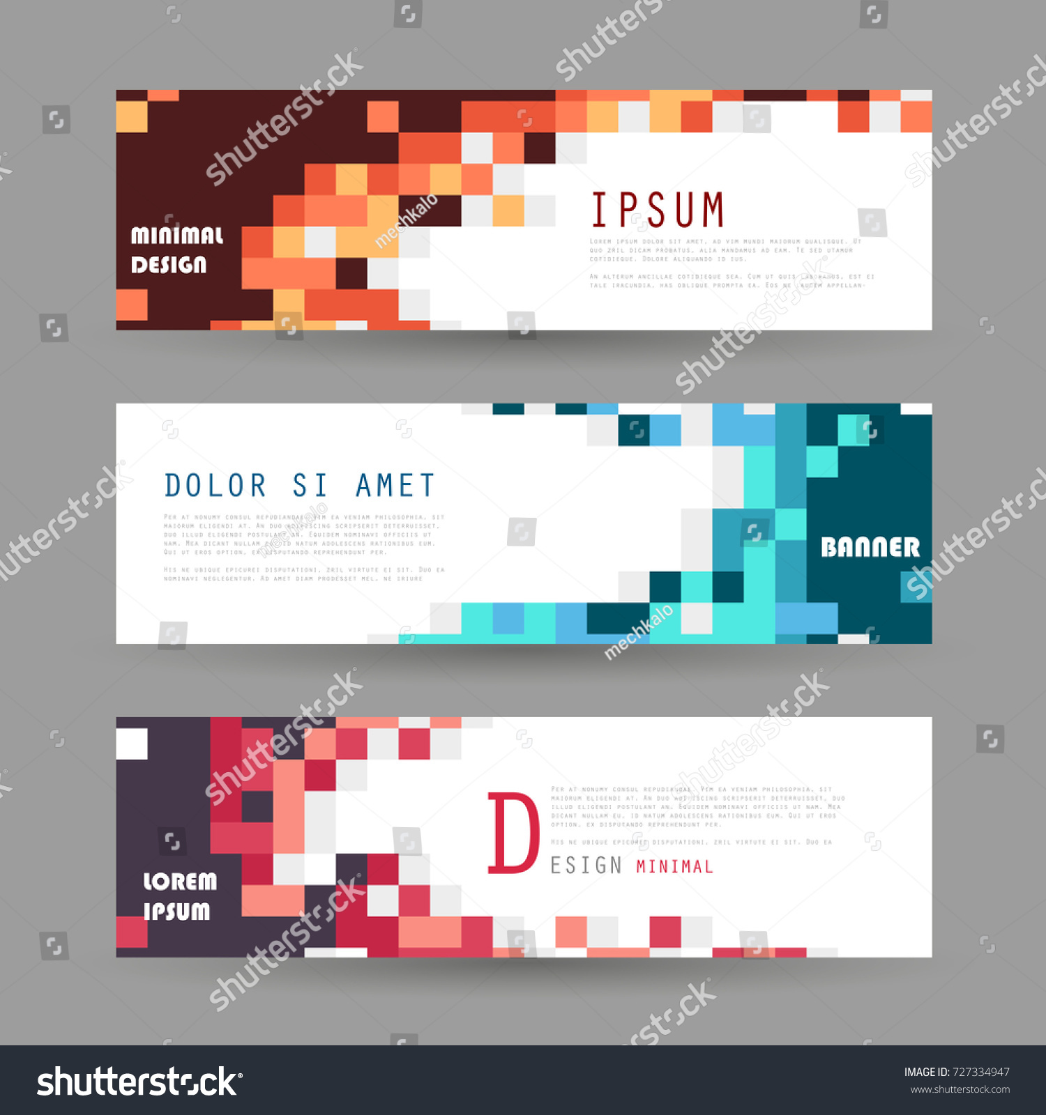 Vector Horizontal Banner Template Abstract Design Stock Vector (Royalty ...