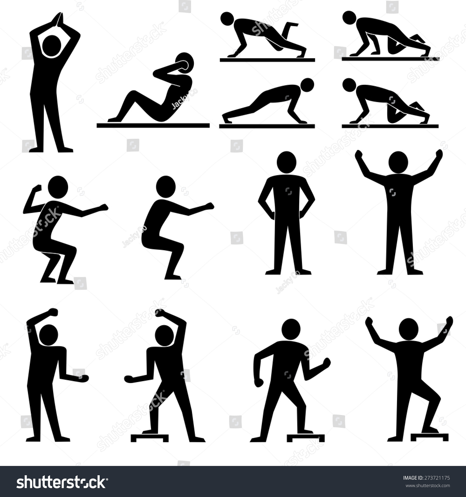 Vector Human Body Action Poses Pictogram Stock Vector (royalty Free 