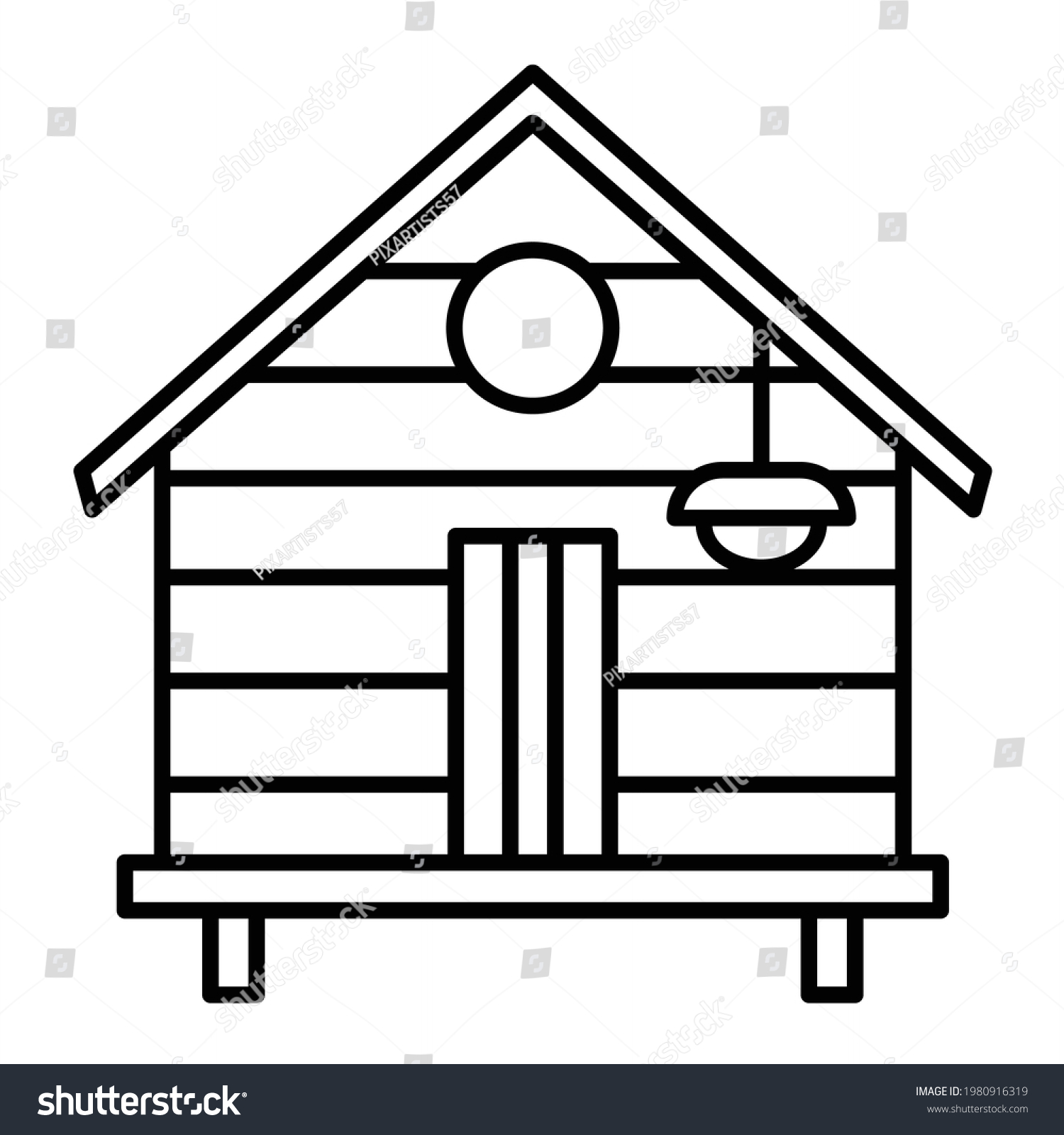 Vector Hut Outline Icon Design Stock Vector (Royalty Free) 1980916319 ...