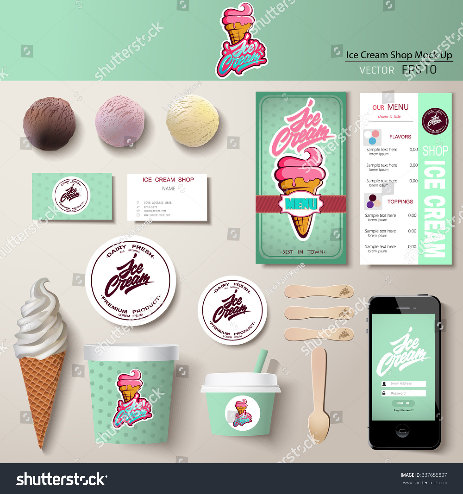 Download Vector Ice Cream Corporate Identity Template Stock Vector ...