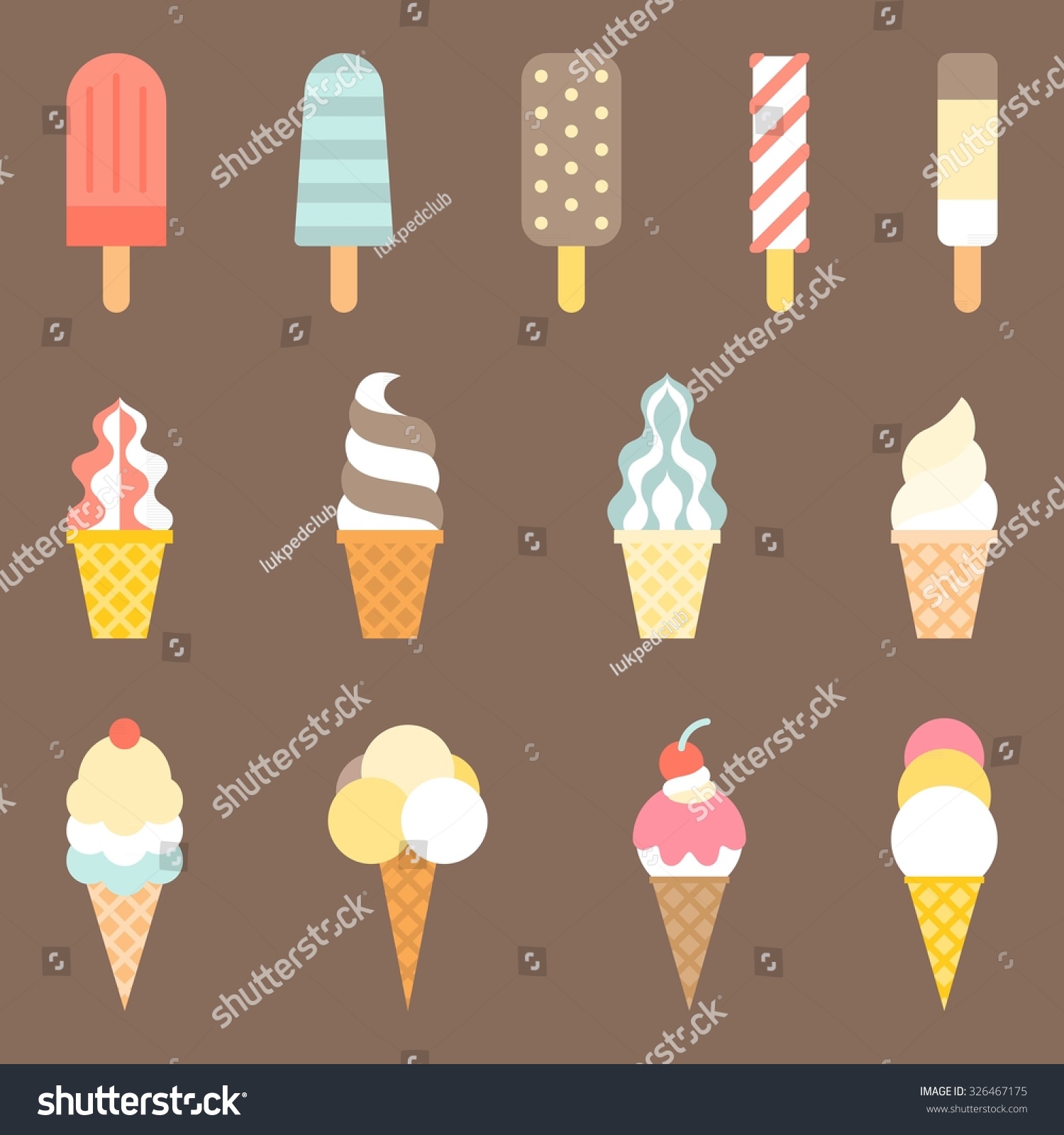 Vector Ice Cream Icon Stock Vector 326467175 - Shutterstock