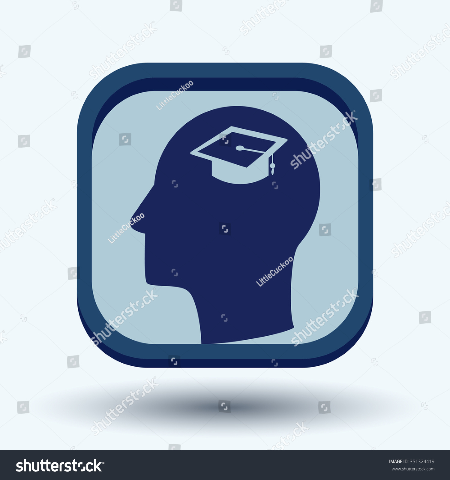 Vector Icon Head Think Silhoutte Vector Stock Vector (Royalty Free ...