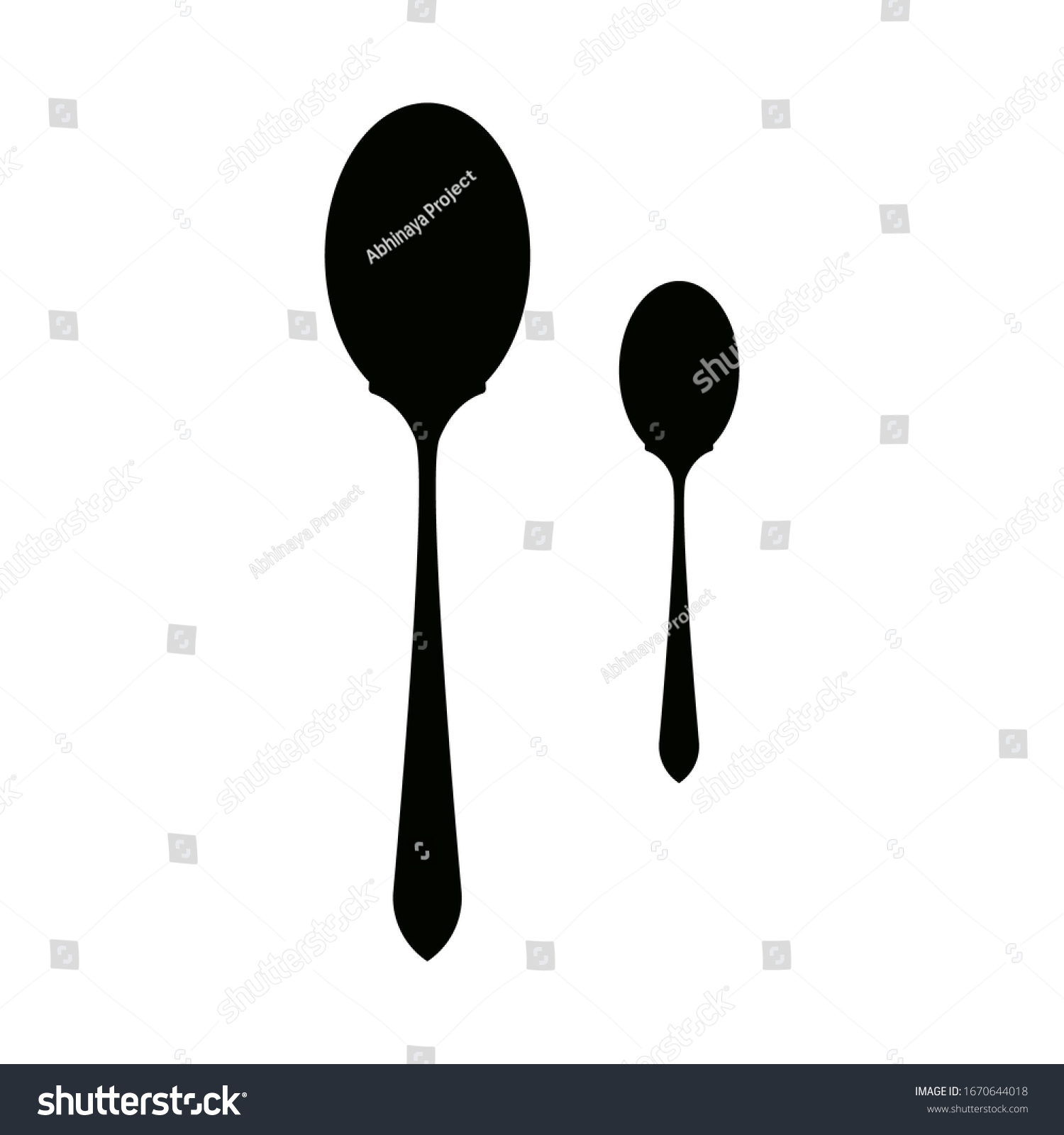 Vector Icon Big Spoon Small Spoon Stock Vector Royalty Free