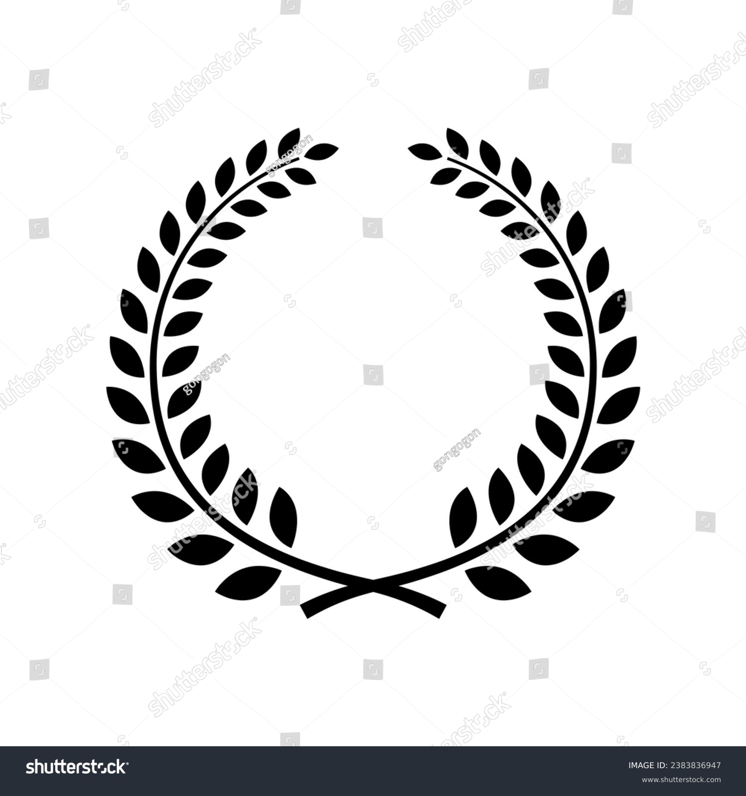 SVG of Vector icon of laurel (bay leaf) wreath svg