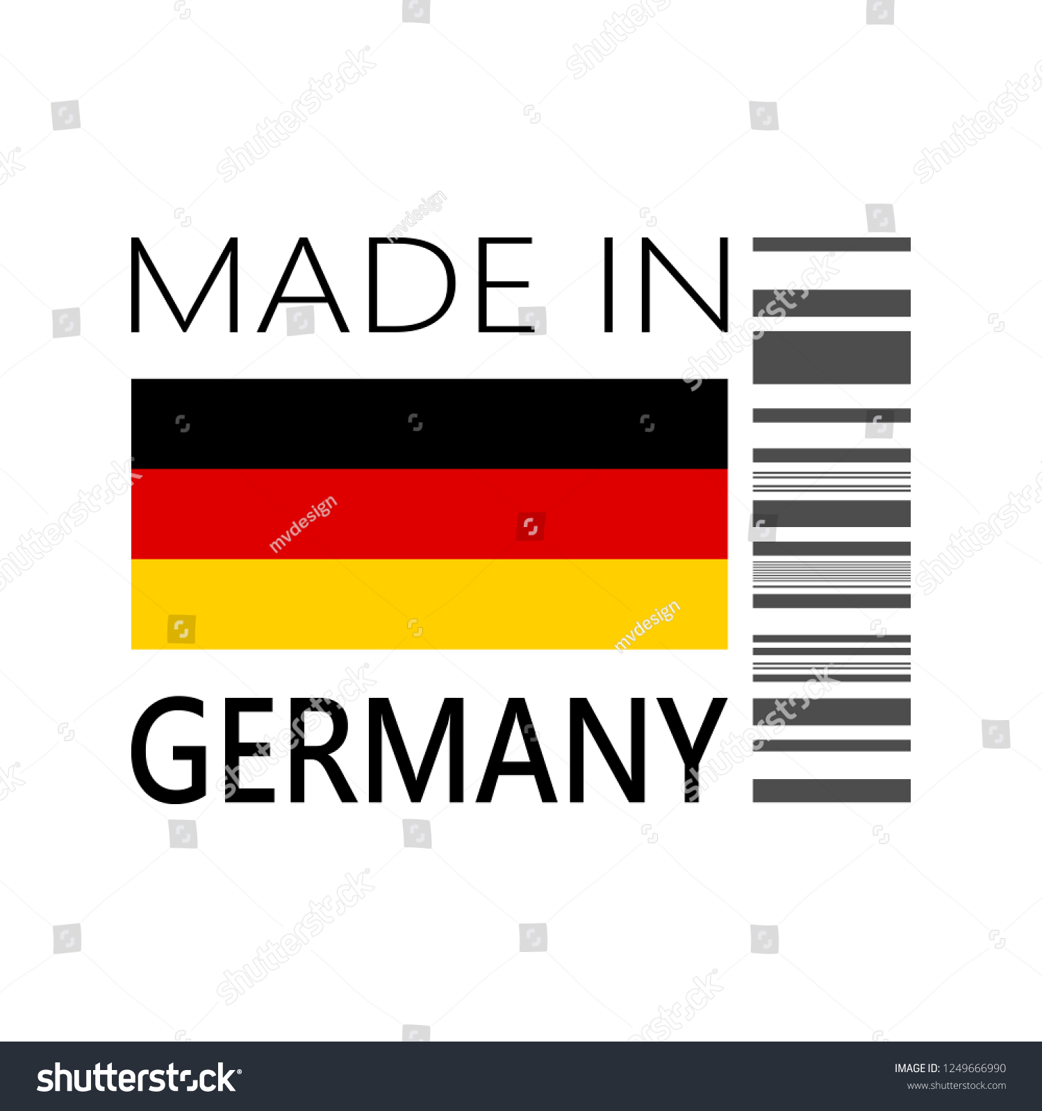 Vector Icon Made Germany Bar Code Stock Vector Royalty Free