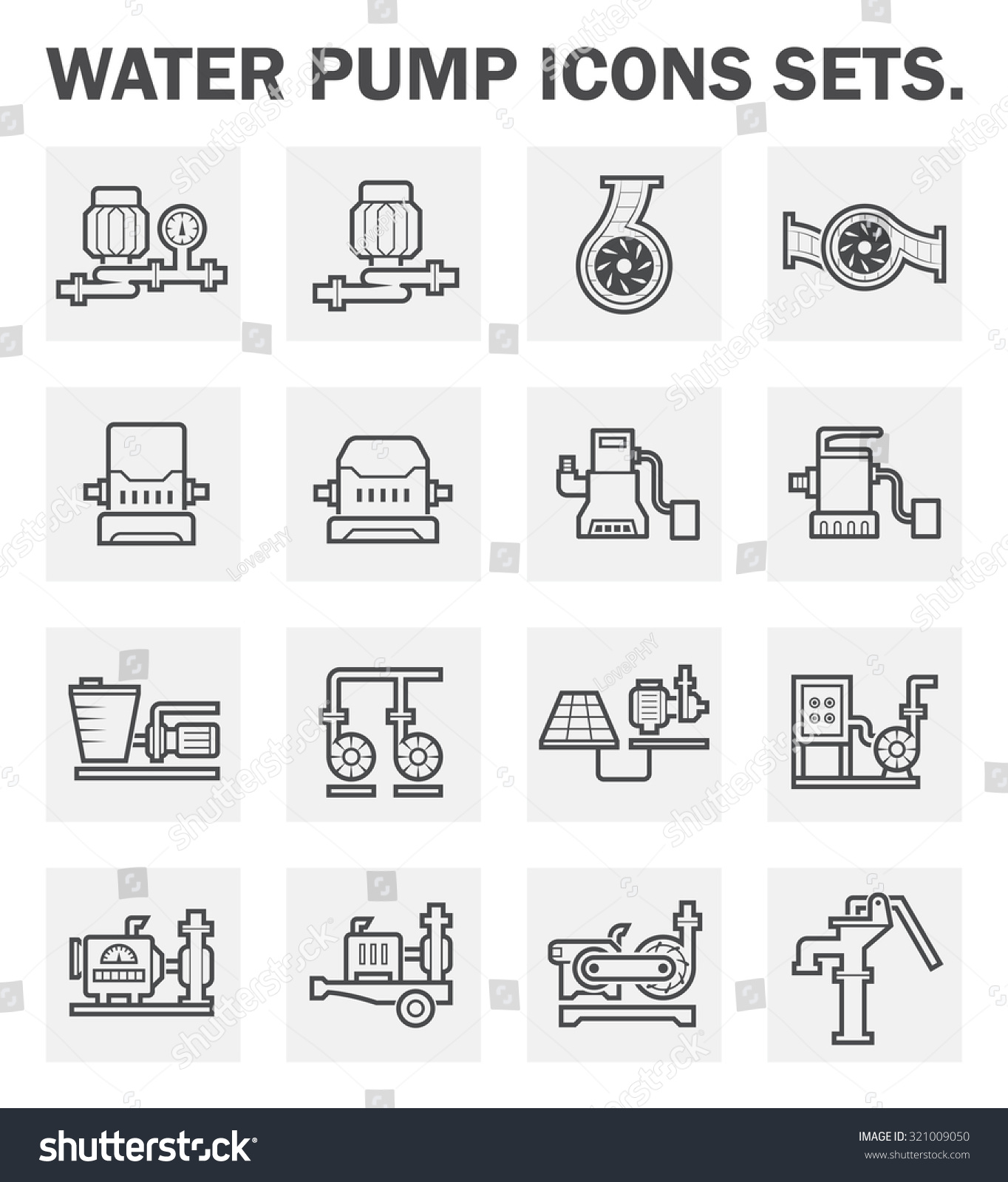 Vector Icon Water Pump Station Water Stock Vector 321009050 - Shutterstock