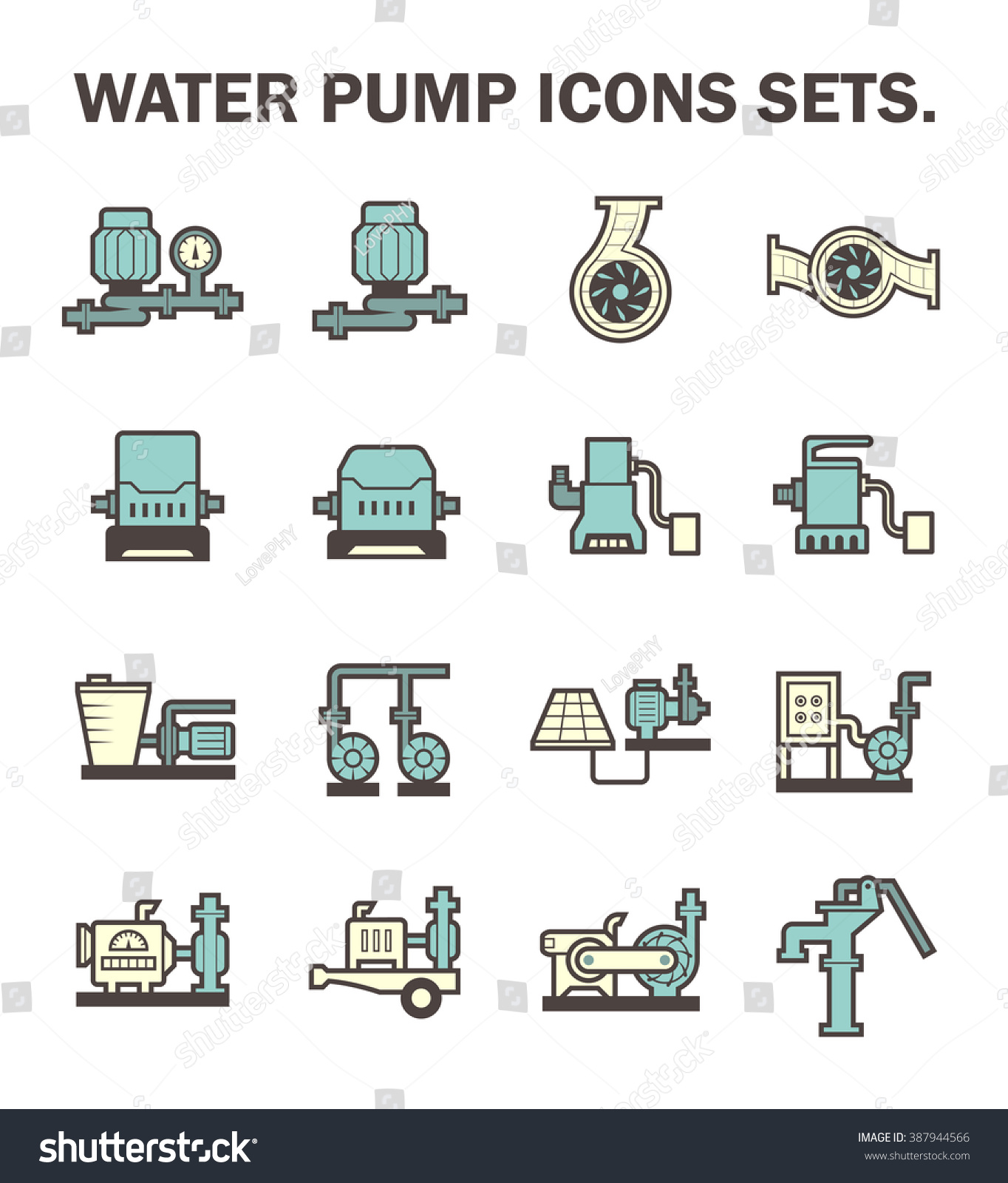 Vector Icon Water Pump Station Water Stock Vector 387944566 - Shutterstock