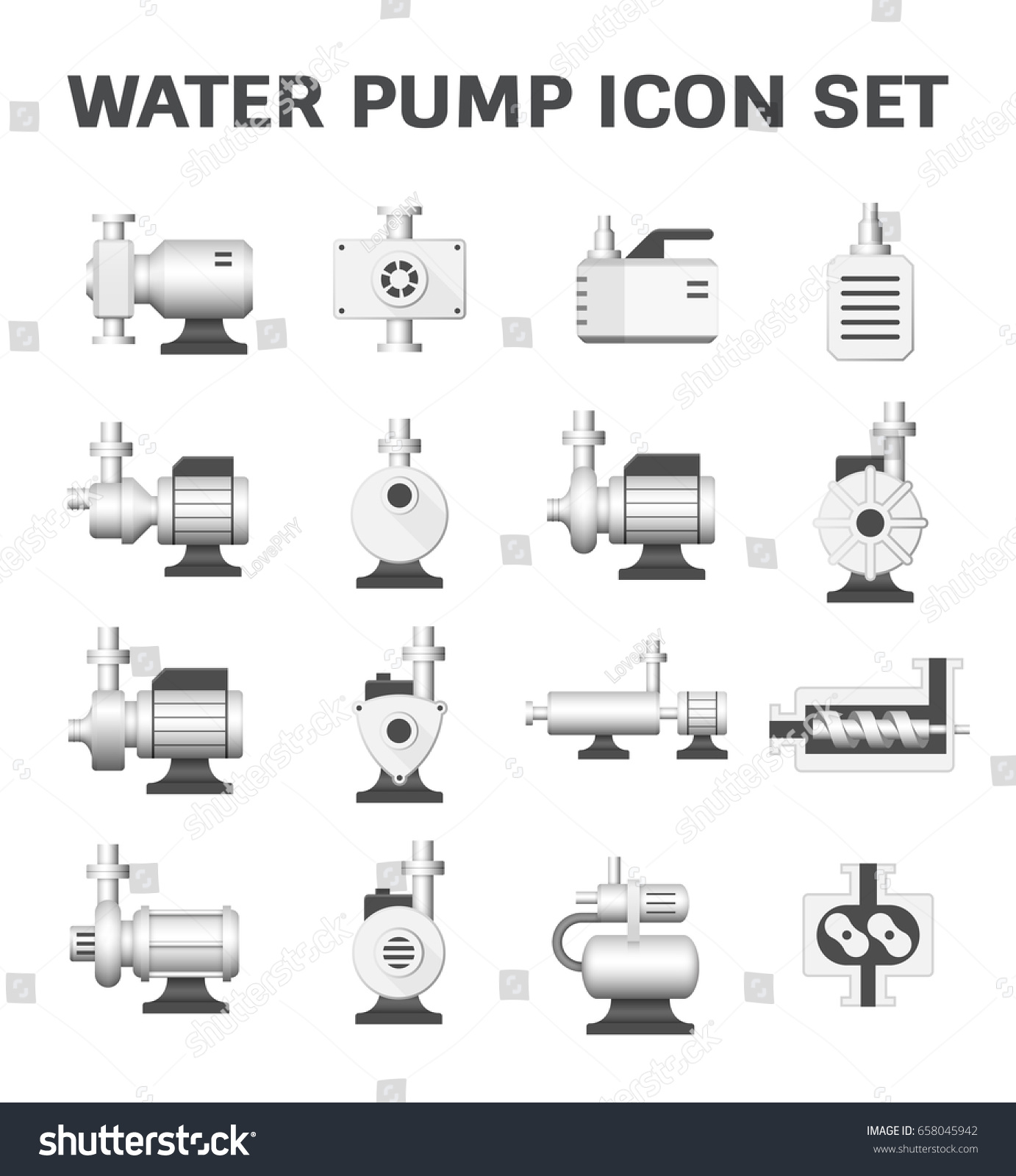 Vector Icon Water Pump Station Water Stock Vector 658045942 - Shutterstock