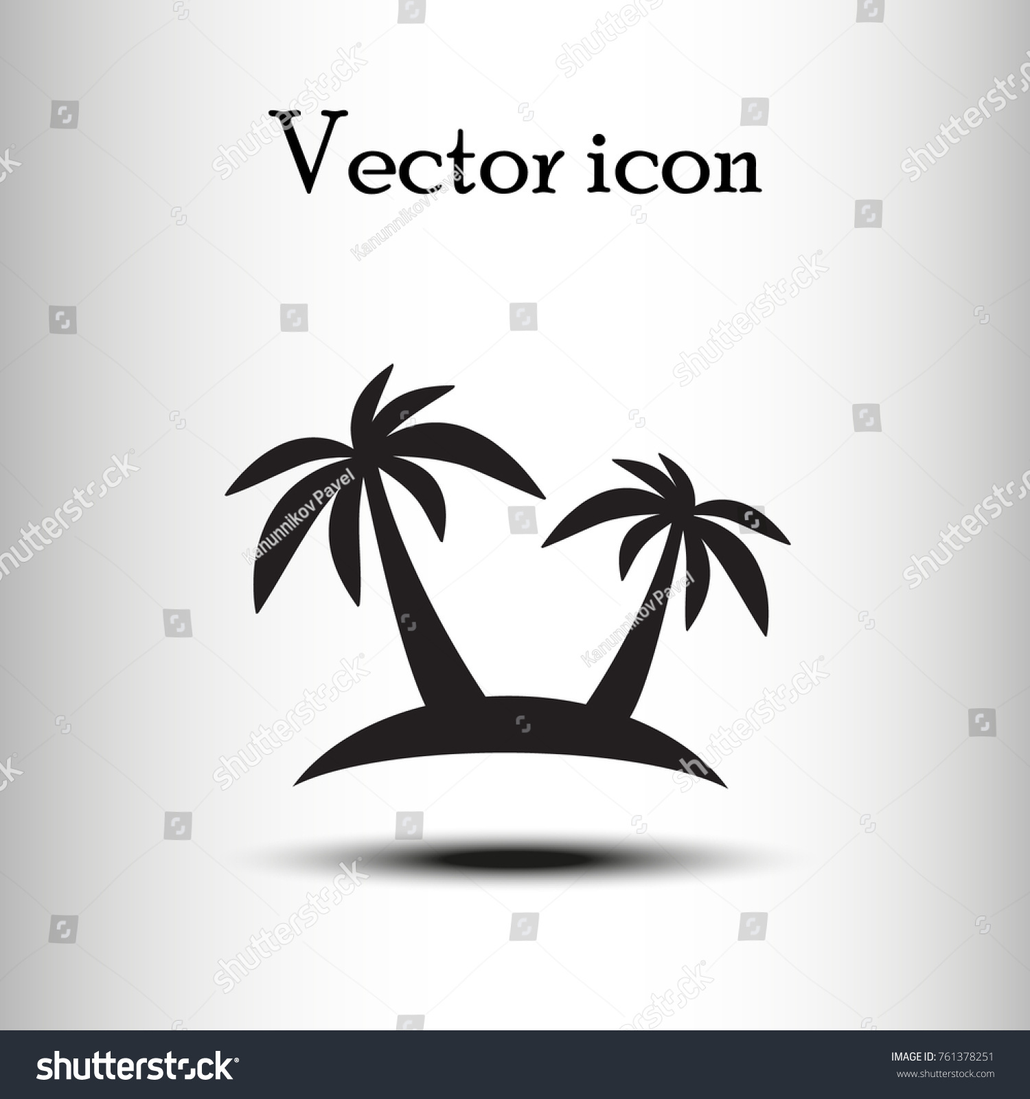 Vector Icon Palm Tree Stock Vector Royalty Free 761378251