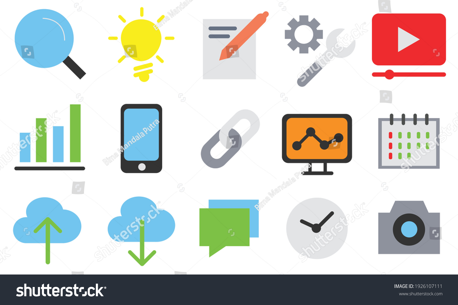 SVG of Vector icon set. Business, strategy, management and marketing, colorful flat design icon set. template elements for web and mobile applications. svg