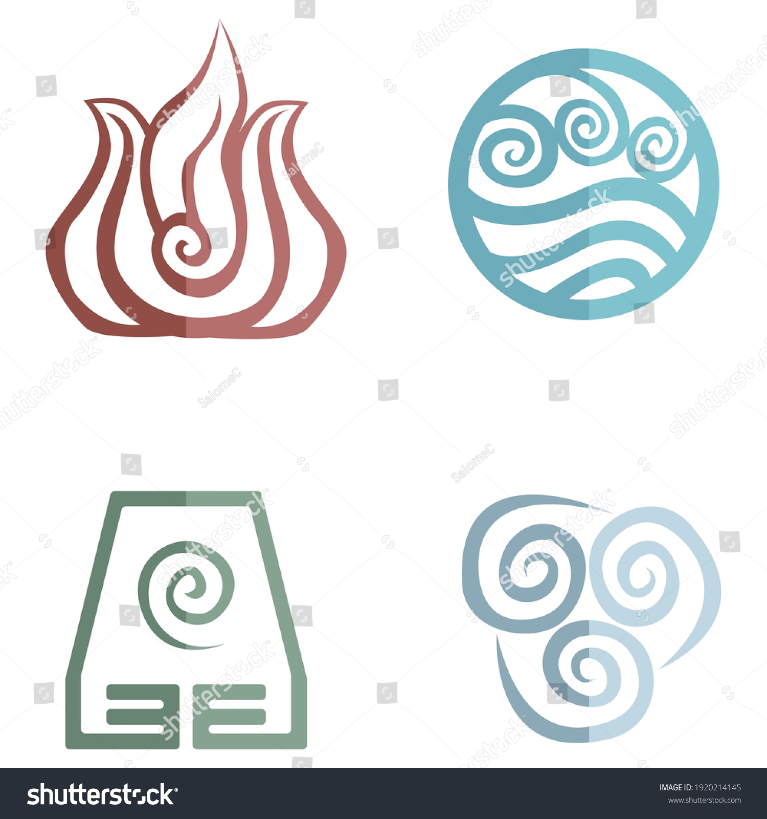 Vector Icons Avatar Last Air Bender Stock Vector (Royalty Free ...