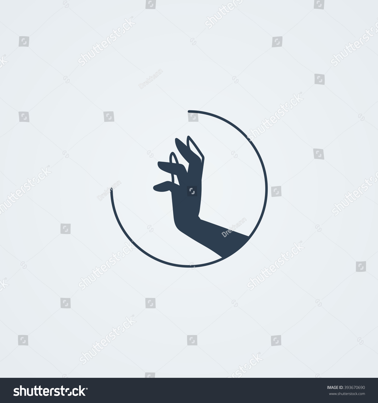 Vector Icons Graceful Female Hand Beautiful Stock Vector 393670690