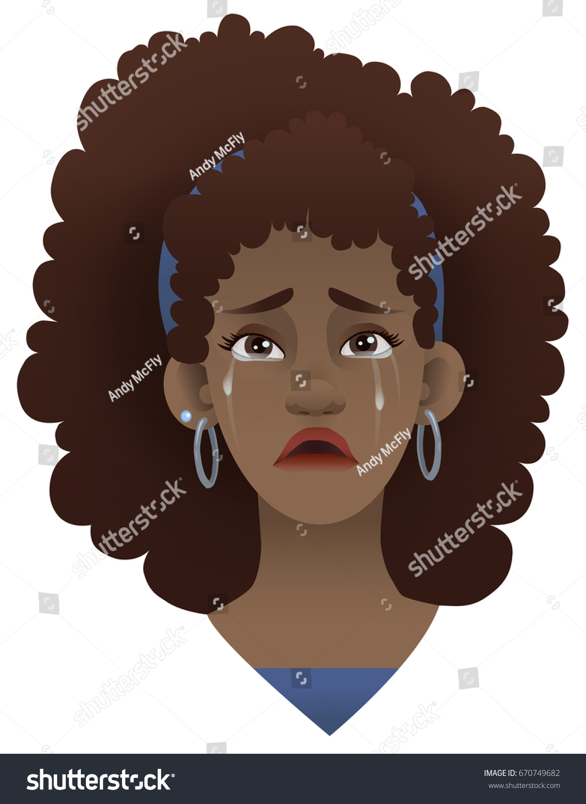 Vector Illustrated Image Young Black Woman Stock Vector (Royalty Free ...