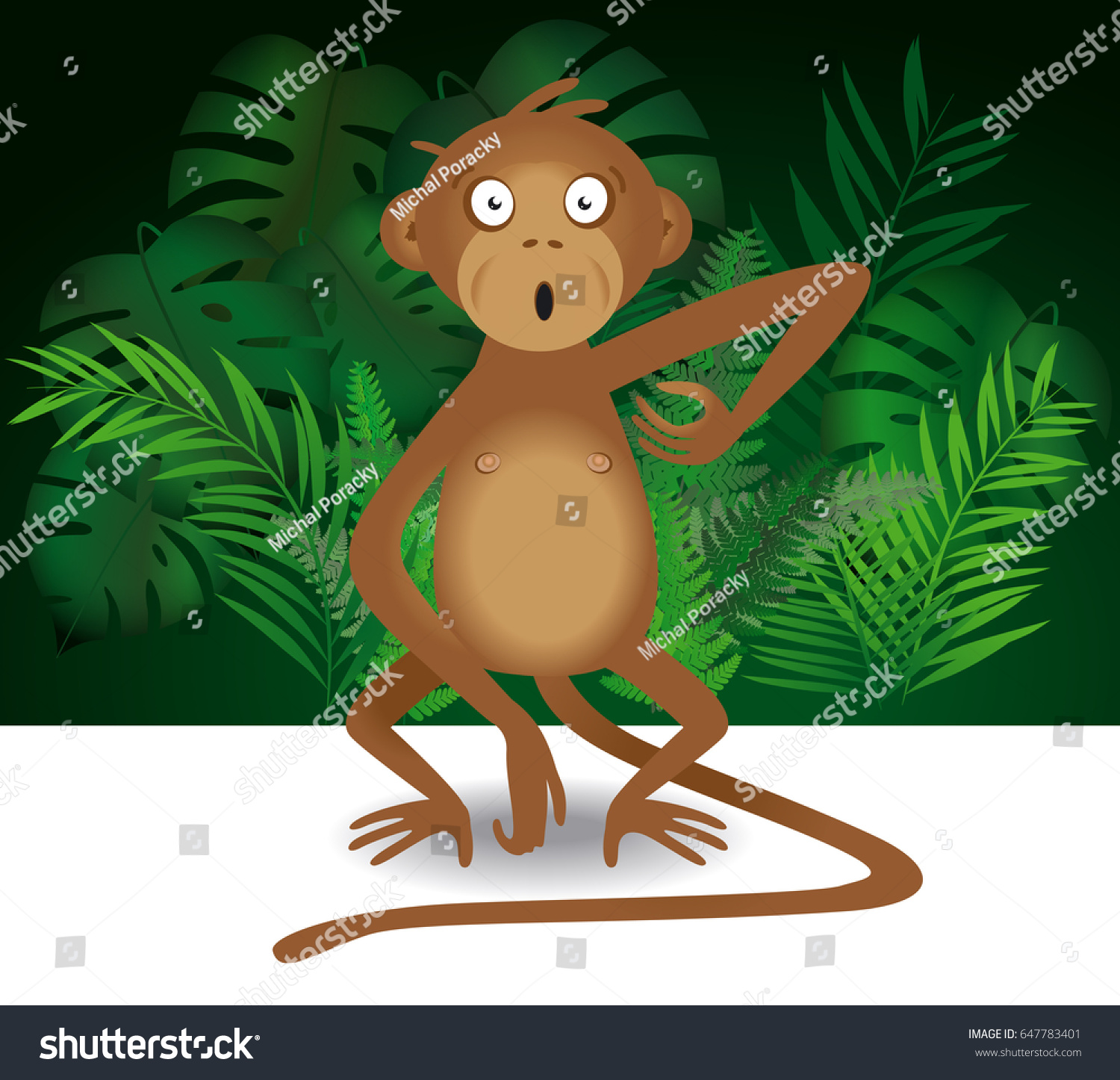 Postea la imagen pedida... - Página 8 Stock-vector-vector-illustration-a-funny-tousled-and-surprised-monkey-scratching-its-armpit-with-a-green-647783401
