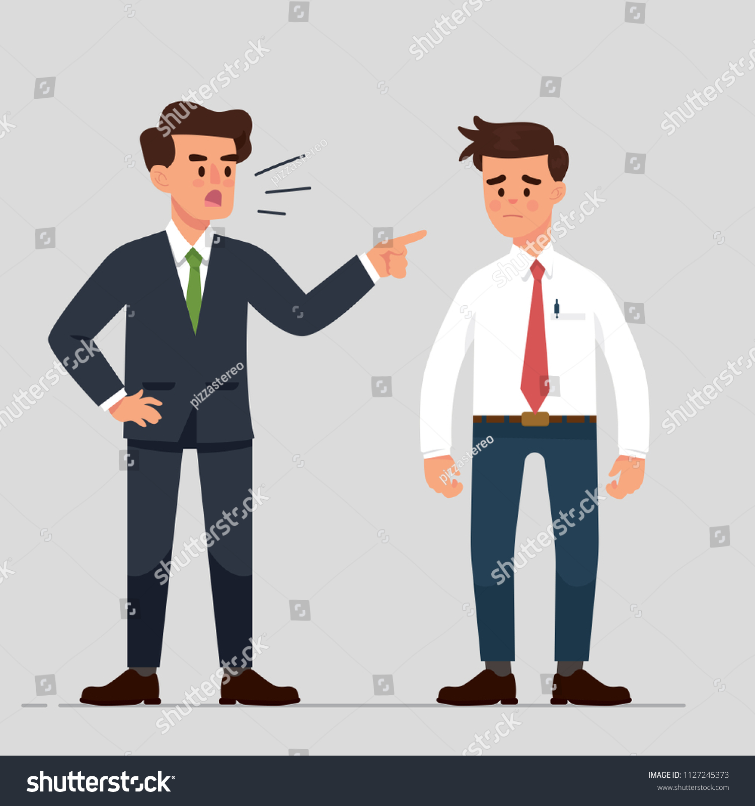 Vector Illustration Manager Boss Angry Their Stock Vector (Royalty Free ...