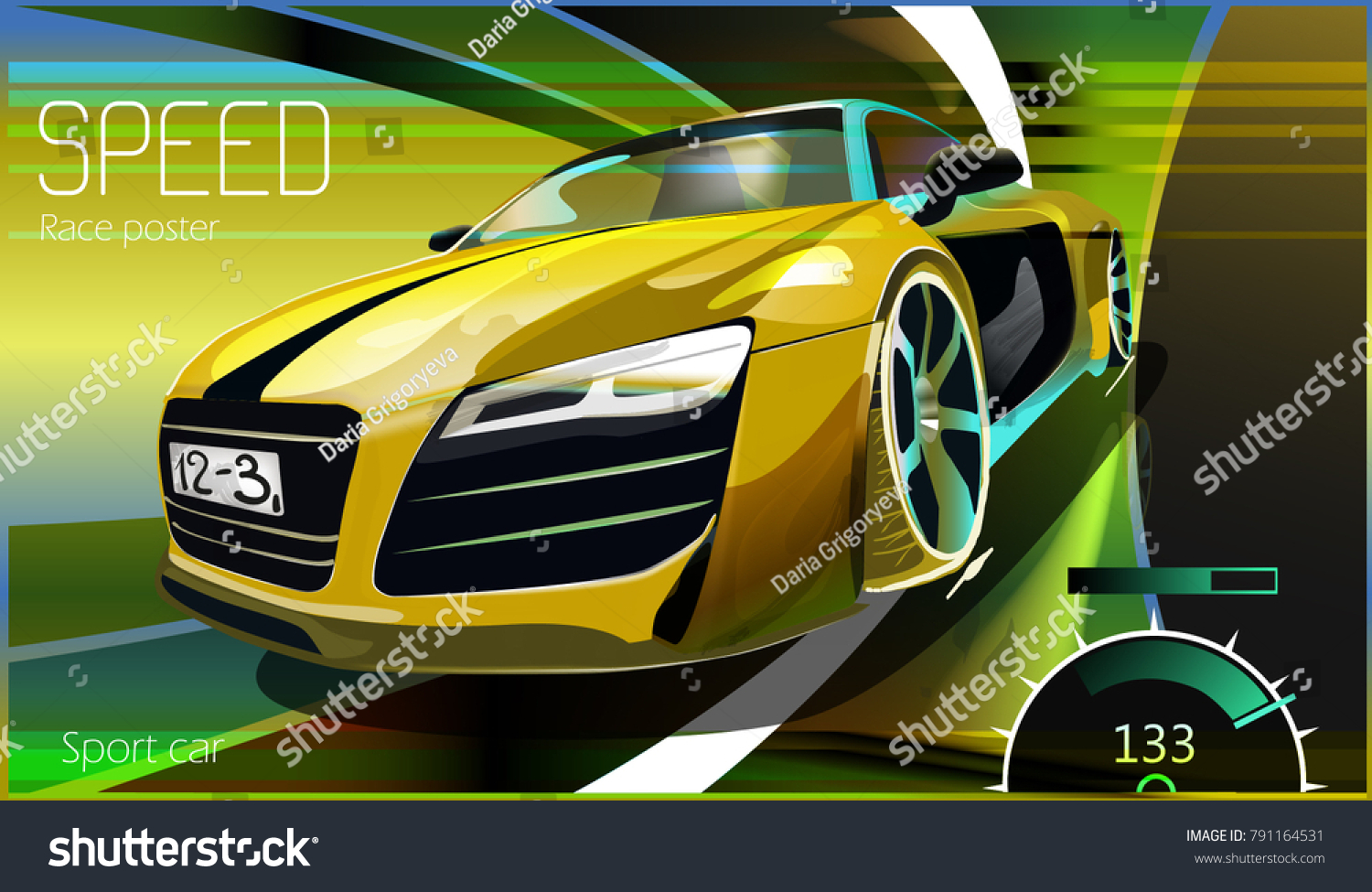 vector-illustration-advertising-poster-car-racing-stock-vector-royalty