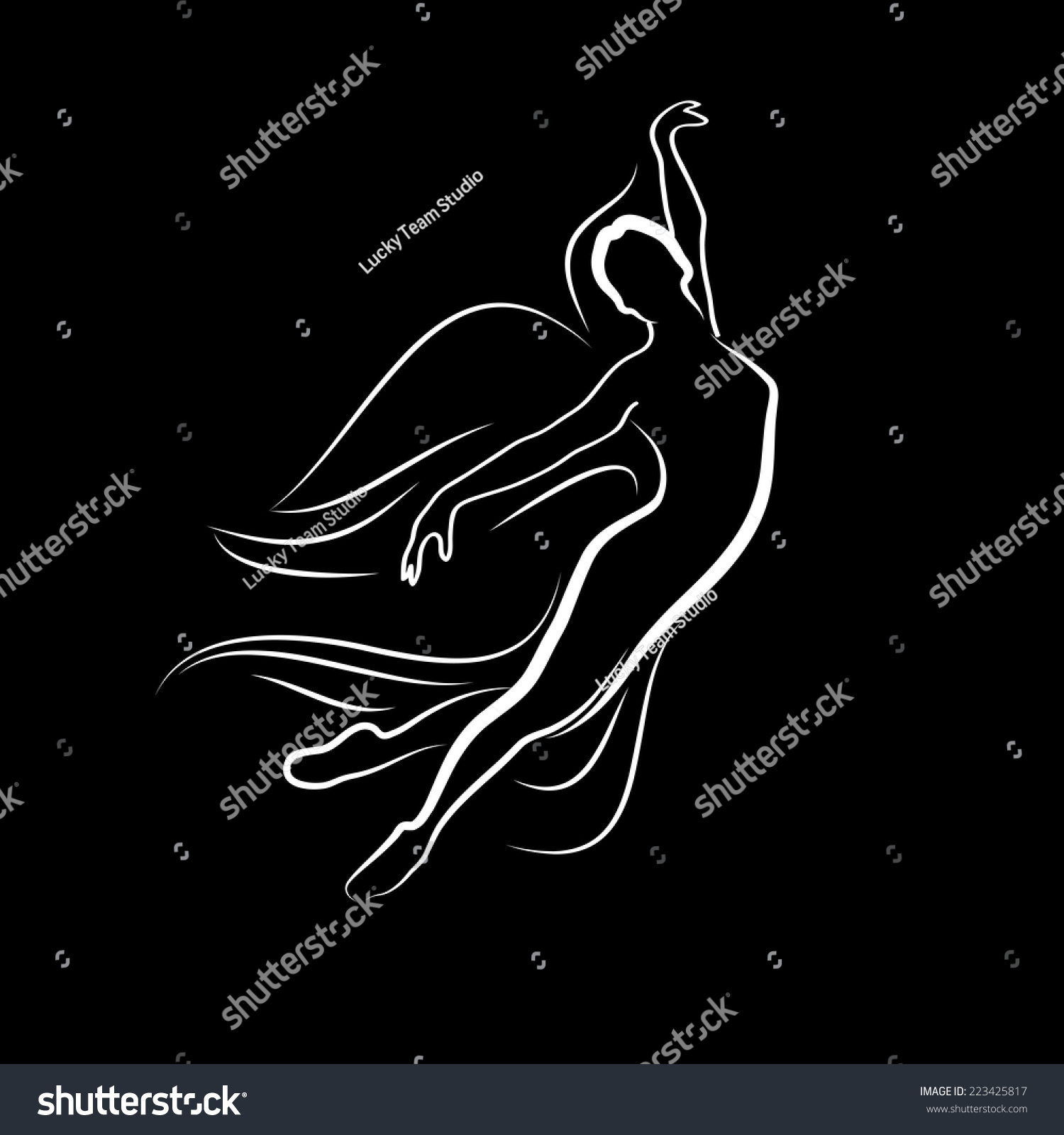 Vector Illustration Angel Flying Stock Vector (Royalty Free) 223425817