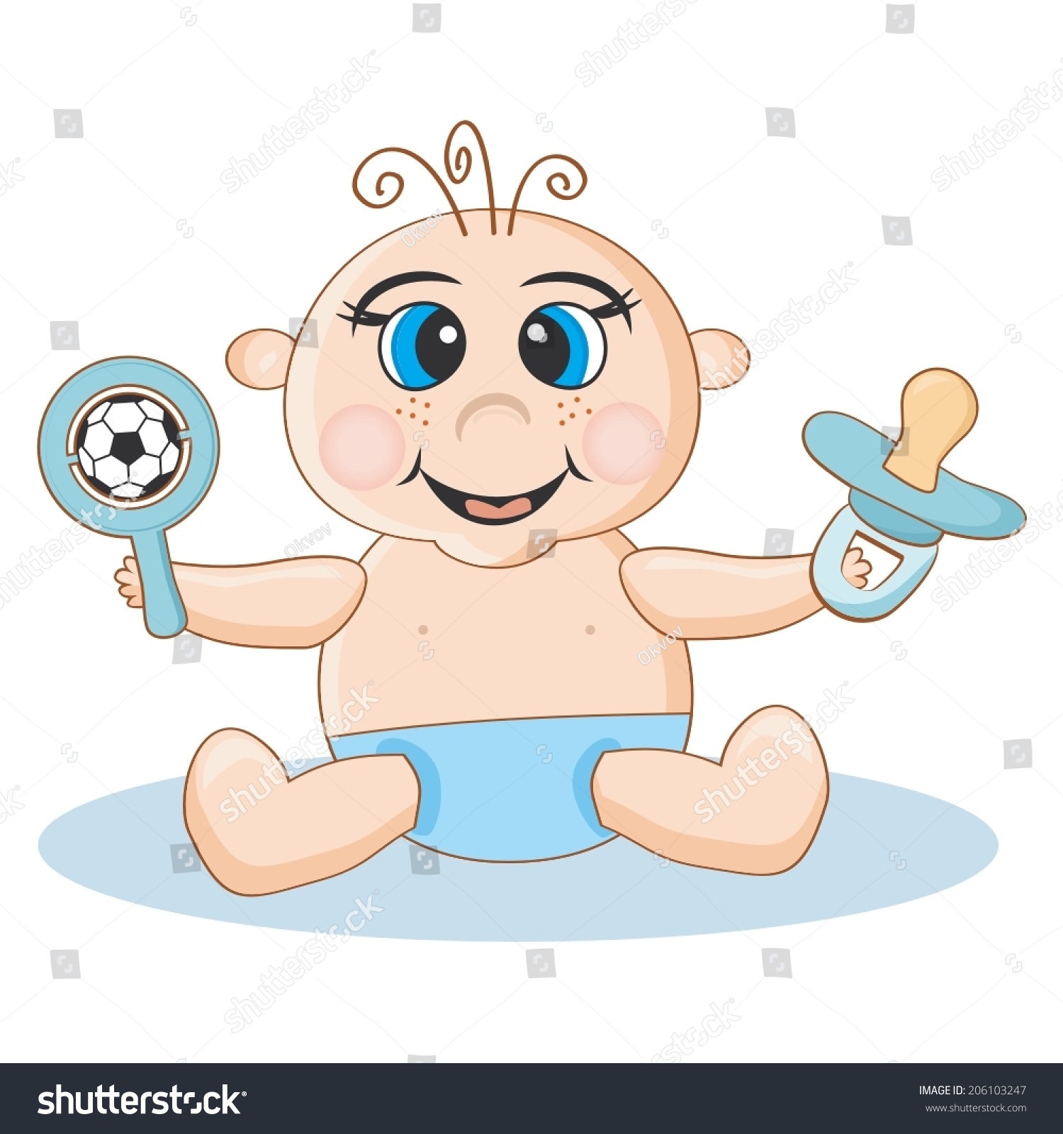 Vector Illustration Baby Boy Stock Vector (Royalty Free) 206103247