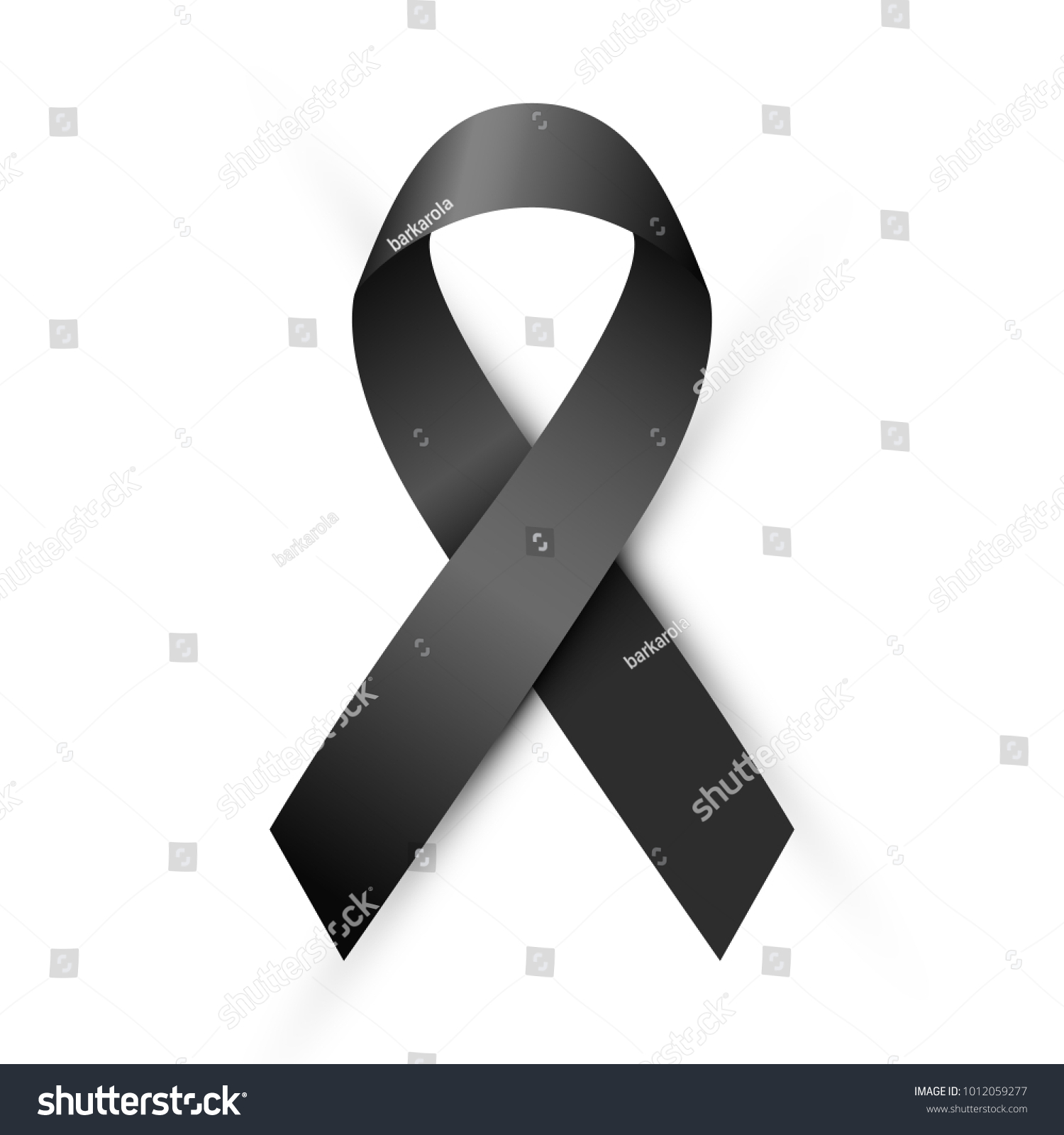 SVG of Vector illustration, Black awareness ribbon isolated on a white background. Mourning and melanoma symbol. Terrorism and death symbol.  svg