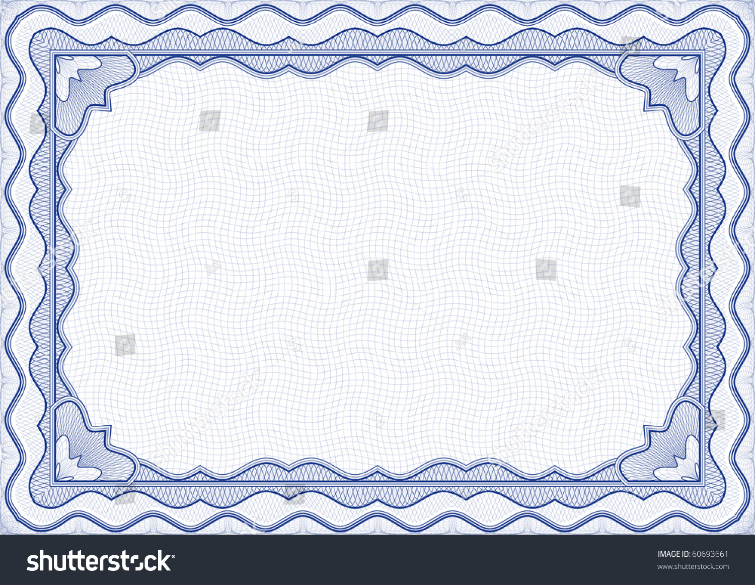 Vector Illustration - Blue Certificate Template - 60693661 : Shutterstock