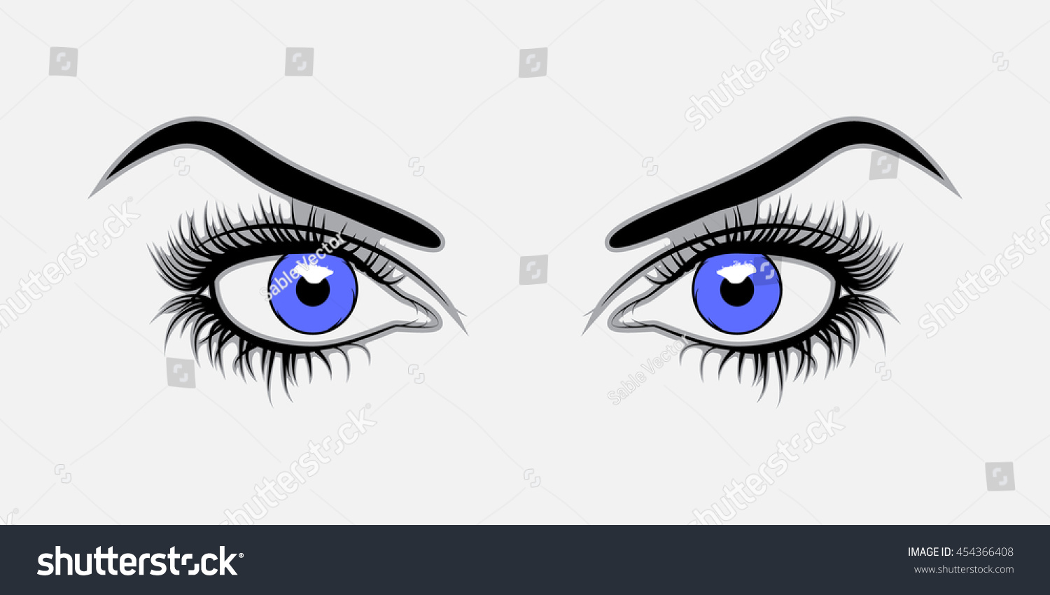 Vector Illustration Blue Eyes Stock Vector 454366408 - Shutterstock