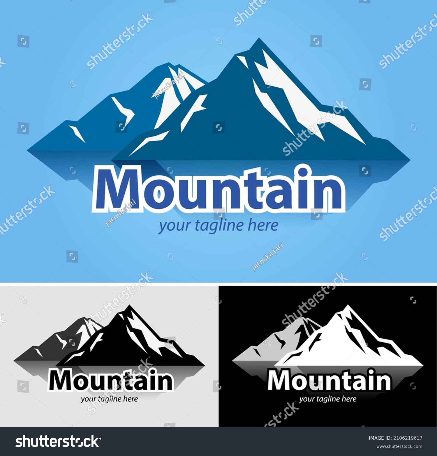 Vector Illustration Blue Mountain Symbol Stock Vector (Royalty Free ...