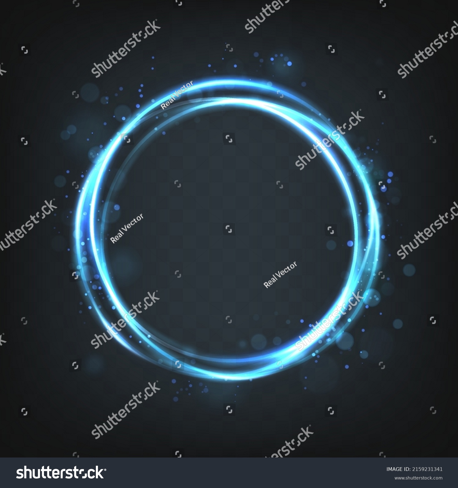 SVG of Vector illustration. Blue portal flair round circle with sparkles and glow in the dark. svg