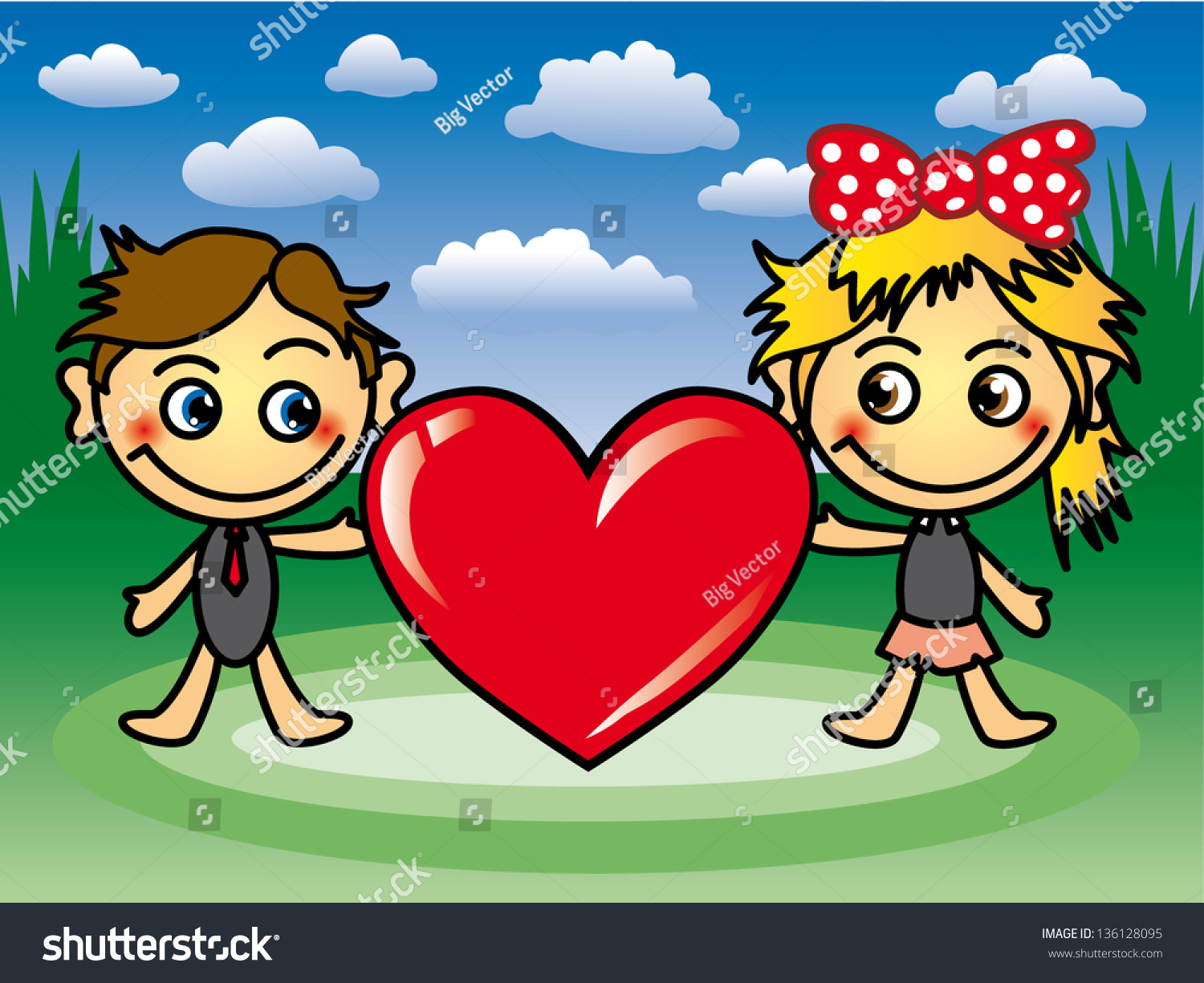 Vector Illustration Boy Girl Stock Vector Royalty Free 136128095 Shutterstock 3206