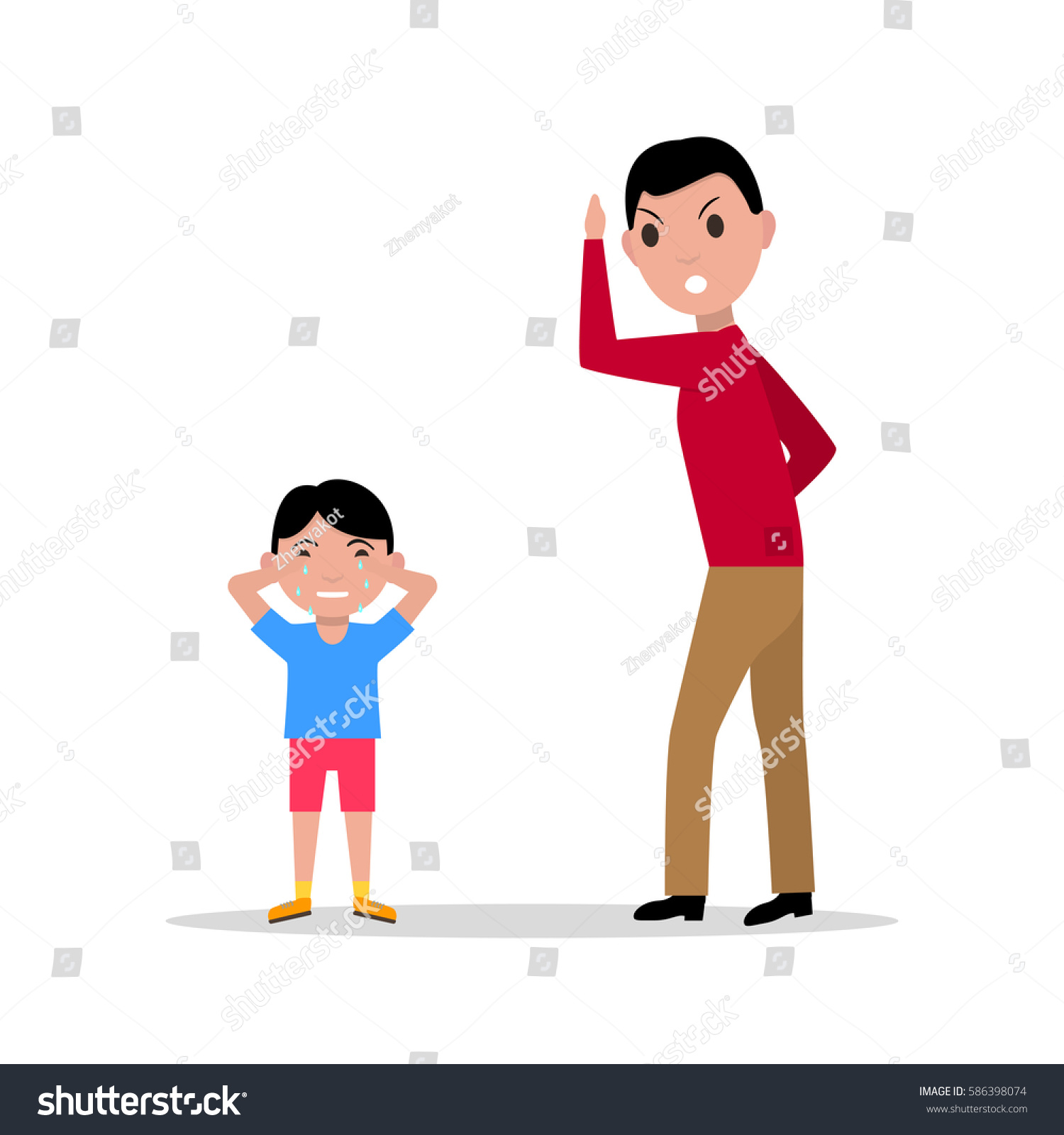 Vector Illustration Cartoon Father Scolding Her Vector Có Sẵn Miễn Phí Bản Quyền 586398074 4730