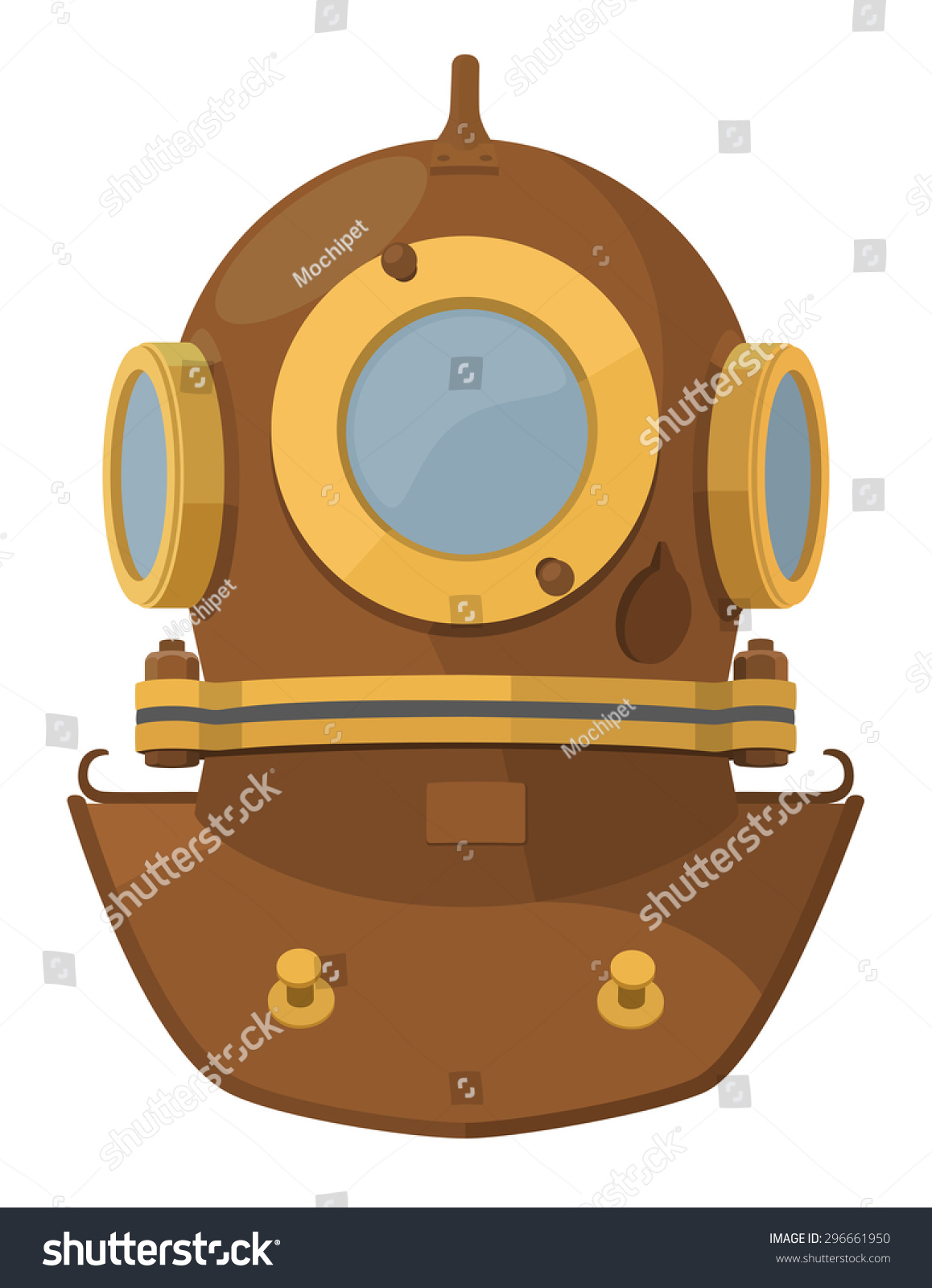 Vector Illustration Cartoon Heavy Diving Helmet Stock Vector (Royalty ...