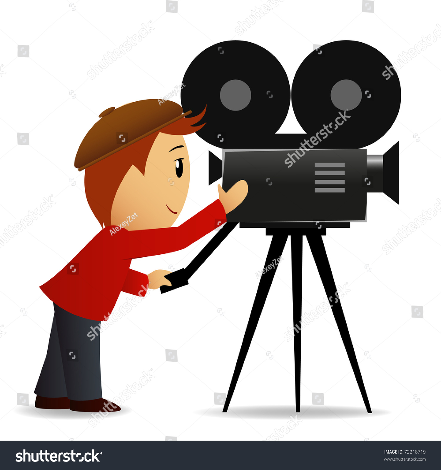 Vector Illustration Cartoon Man Shoot Cinema Stock Vector 72218719 ...