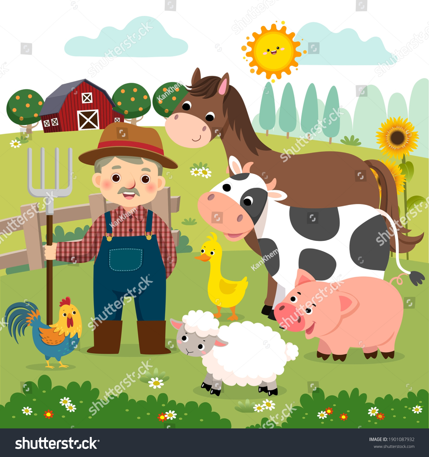 32,492 Farmer animal vector Images, Stock Photos & Vectors | Shutterstock