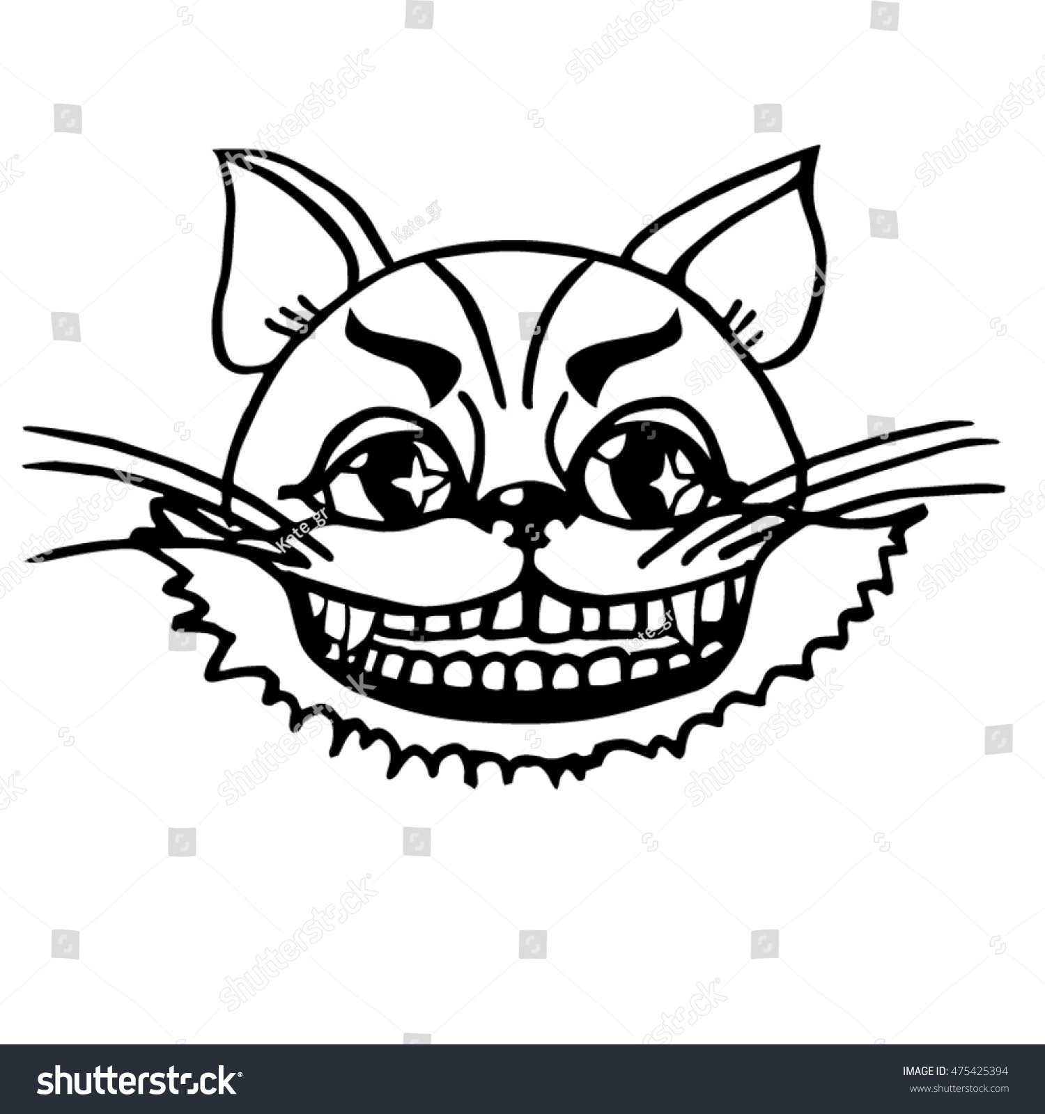 SVG of Vector illustration, Cheshire Cat for tale Alice in Wonderland svg