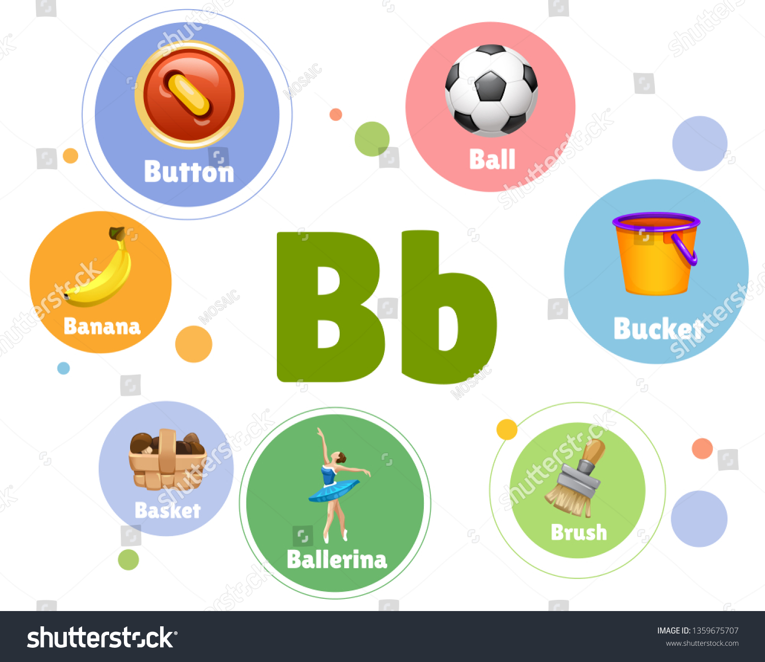 Vector Illustration Colored Set Objects B Stock Vector (Royalty Free ...