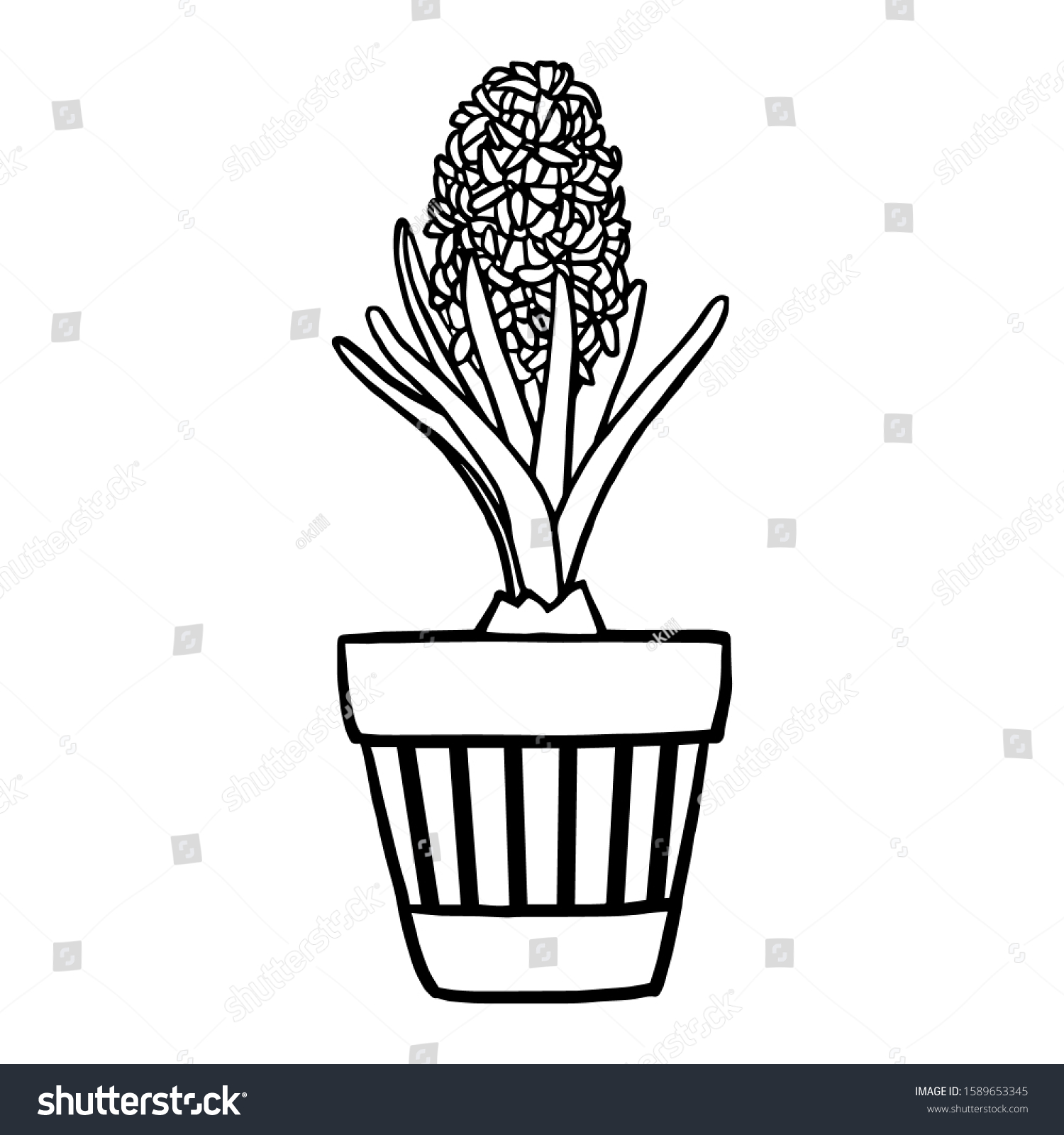 Vector Illustration Coloring Page Spring Flowers Stock Vector ...