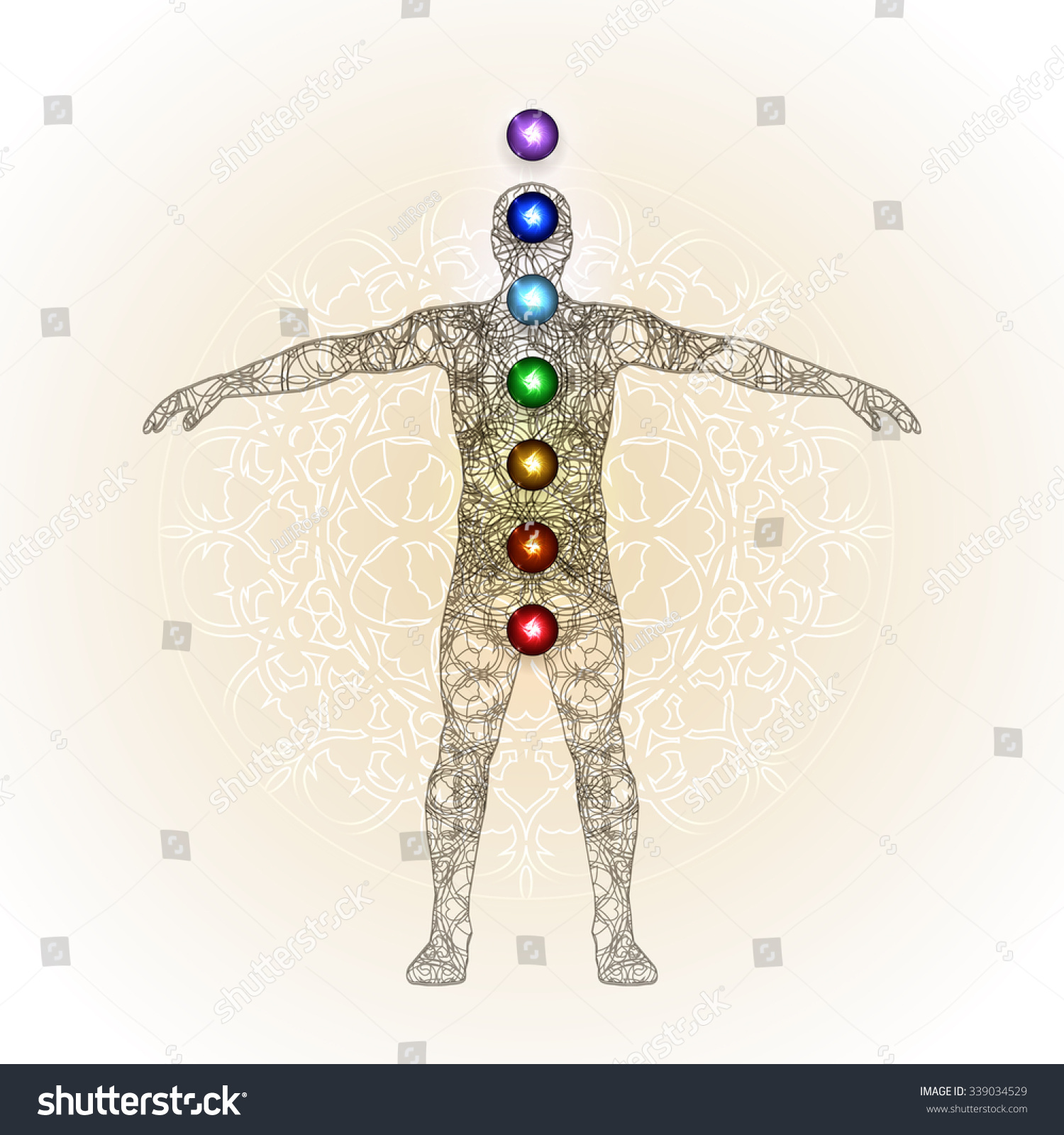 Vector Illustration Concept Aura Chakras Stock Vector Royalty Free