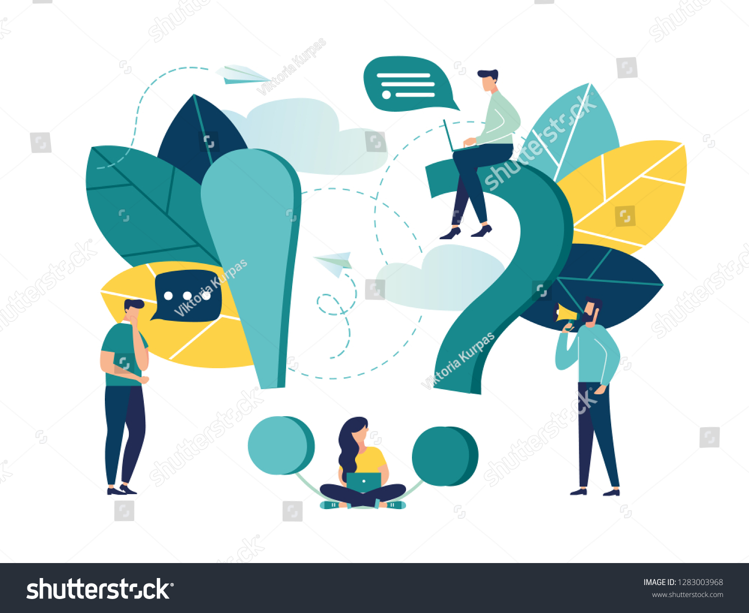 Vector Illustration Concept Illustration Frequently Asked Stock Vector Royalty Free 1283003968 7106