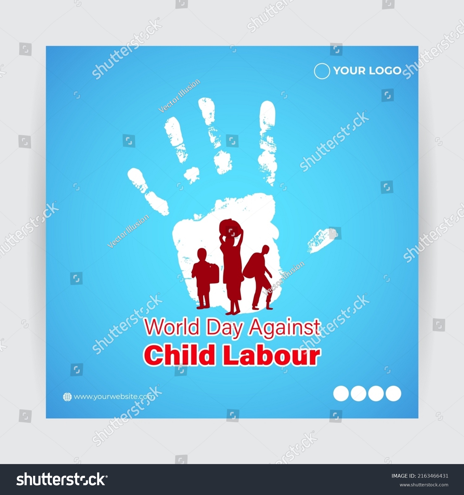 SVG of Vector illustration concept of World Day Against Child Labour banner svg