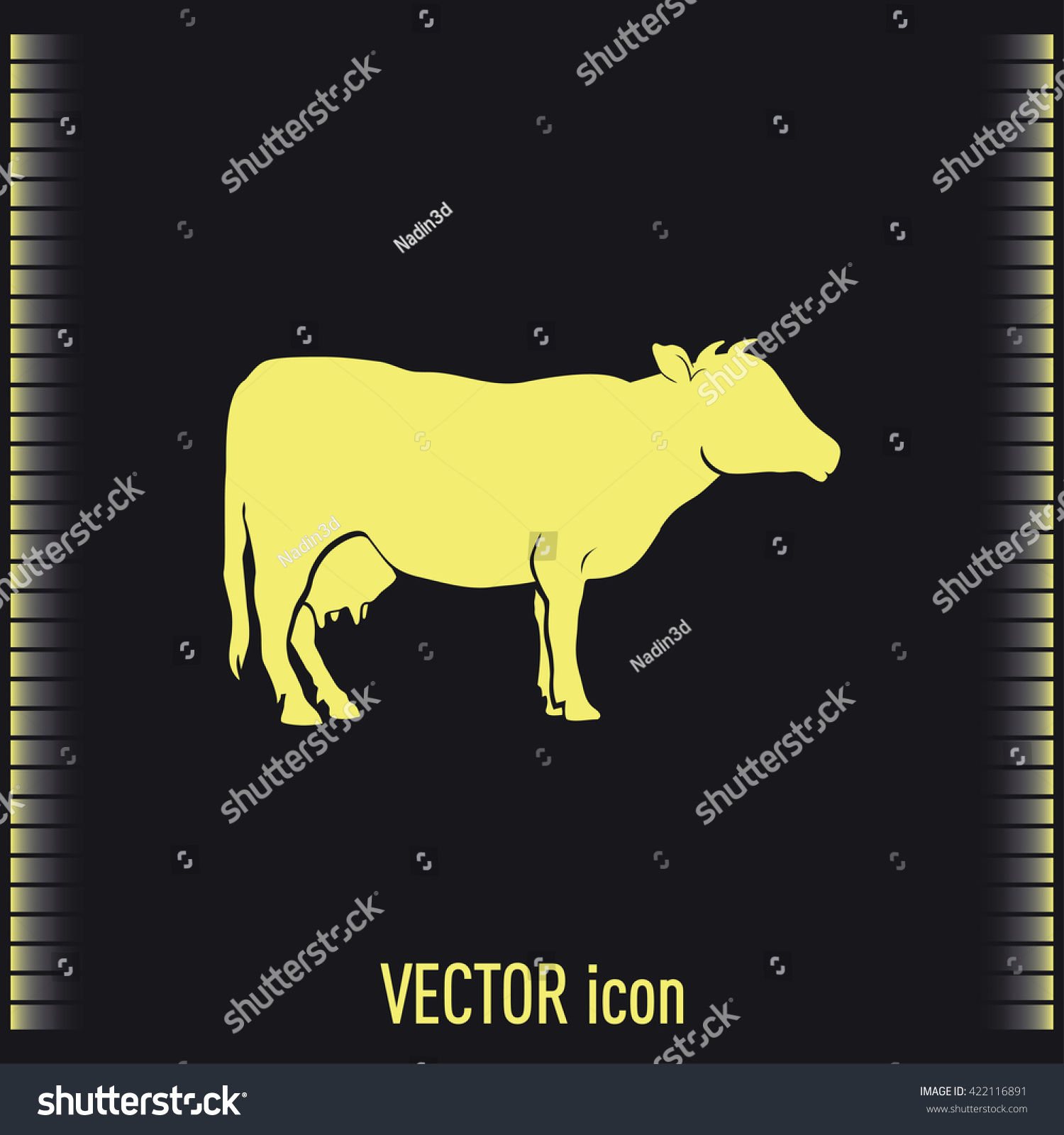 Vector Illustration Cow Silhouette Stock Vector Royalty Free 422116891 Shutterstock