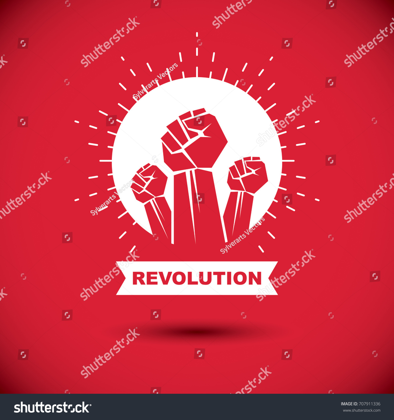 SVG of Vector illustration created with clenched fist of a strong man. People demonstration, fighting for their rights and freedom. svg