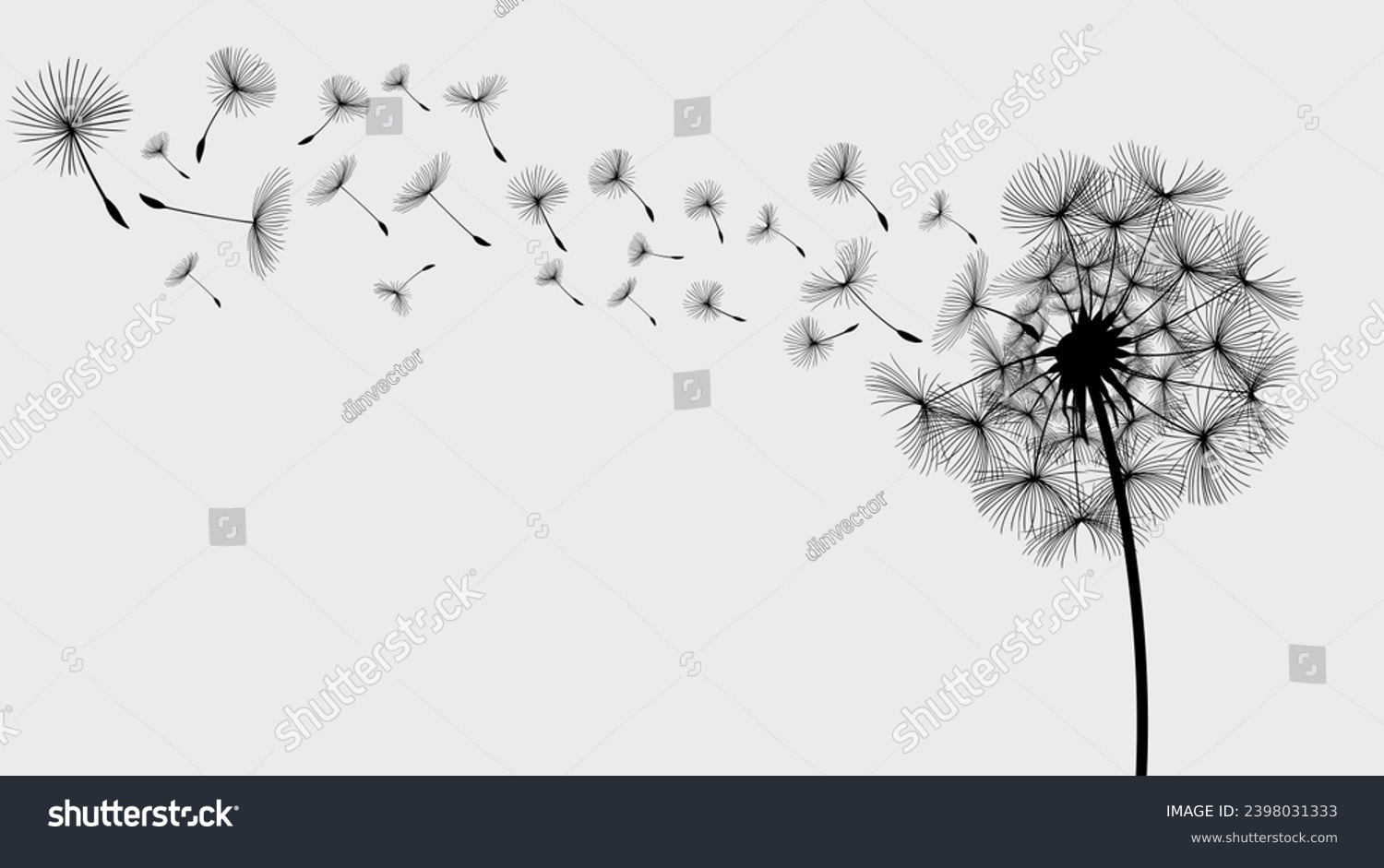 SVG of Vector illustration dandelion seed blowing in the wind. Dandelion seed icon. Dandelion on a white background. Vector illustration svg
