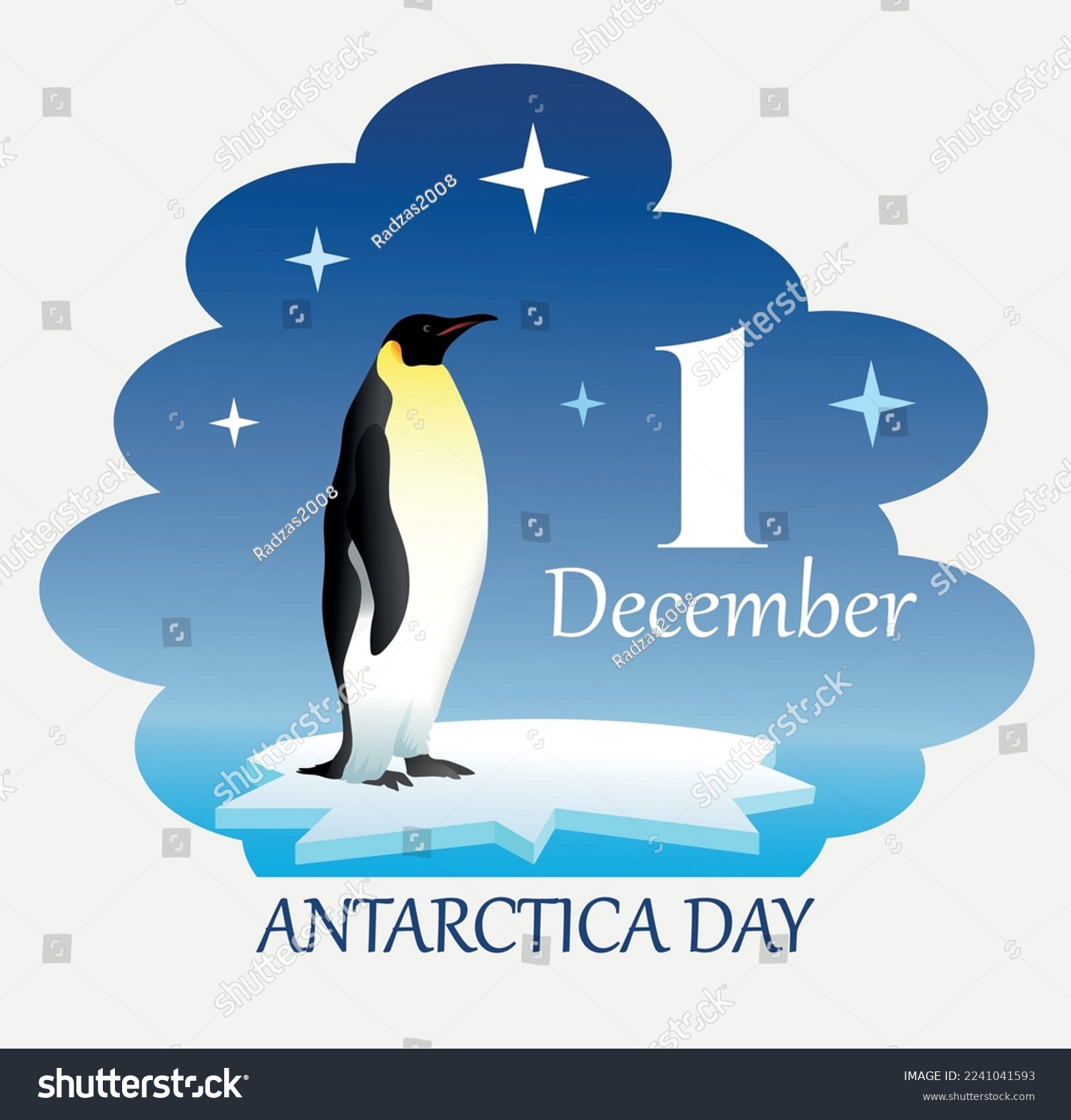 SVG of Vector illustration 1 December Antarctica Day poster svg