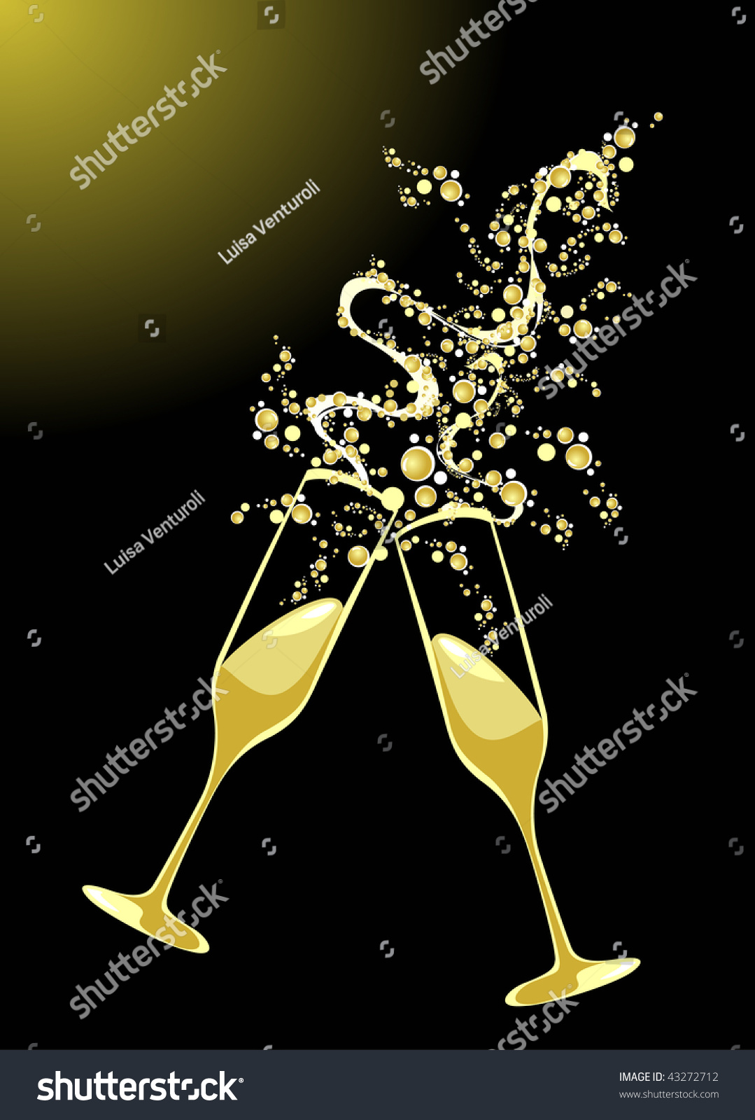 Vector Illustration Depicting A Toast Of Two Glasses, Surrounded By ...