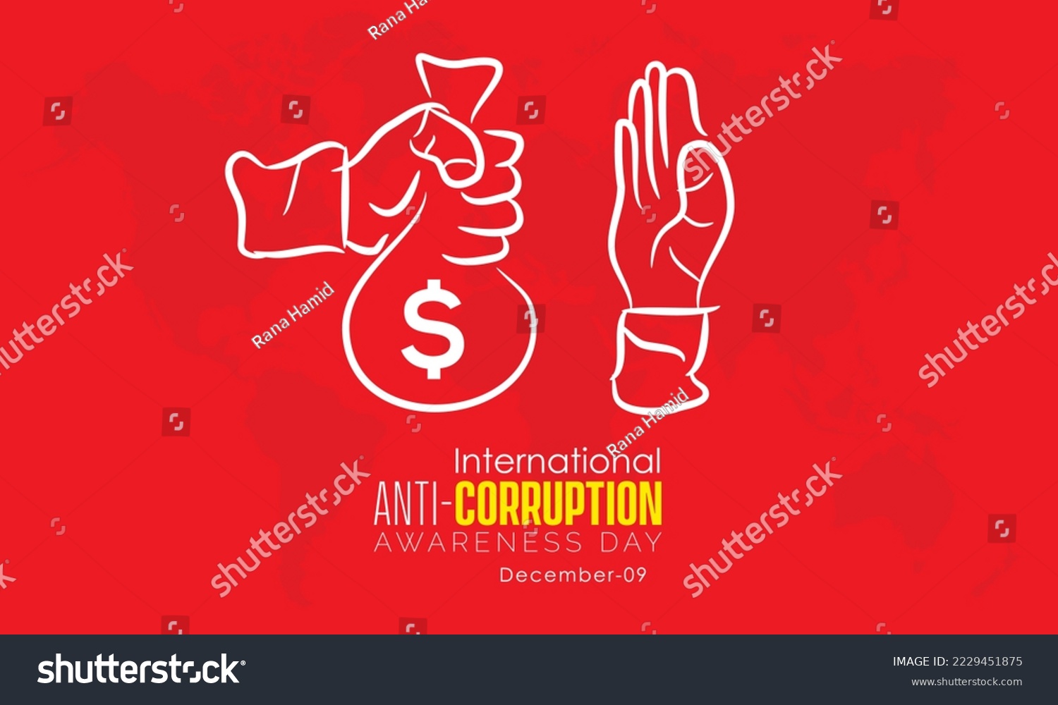 SVG of Vector illustration design concept of International Anti-Corruption Day observed on December 9 svg