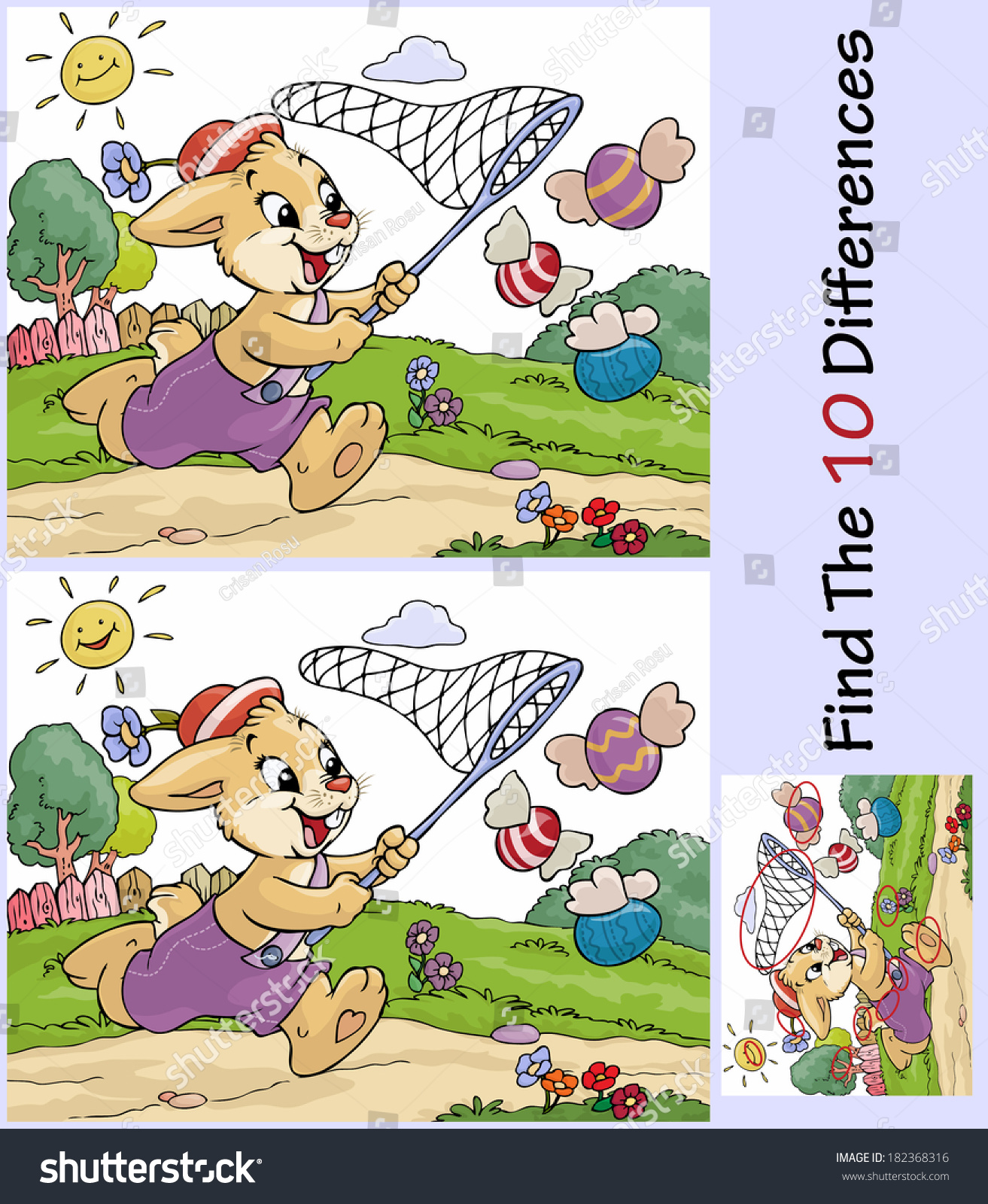Vector Illustration Educative Game Rabbit Chasing Stock Vector (Royalty ...