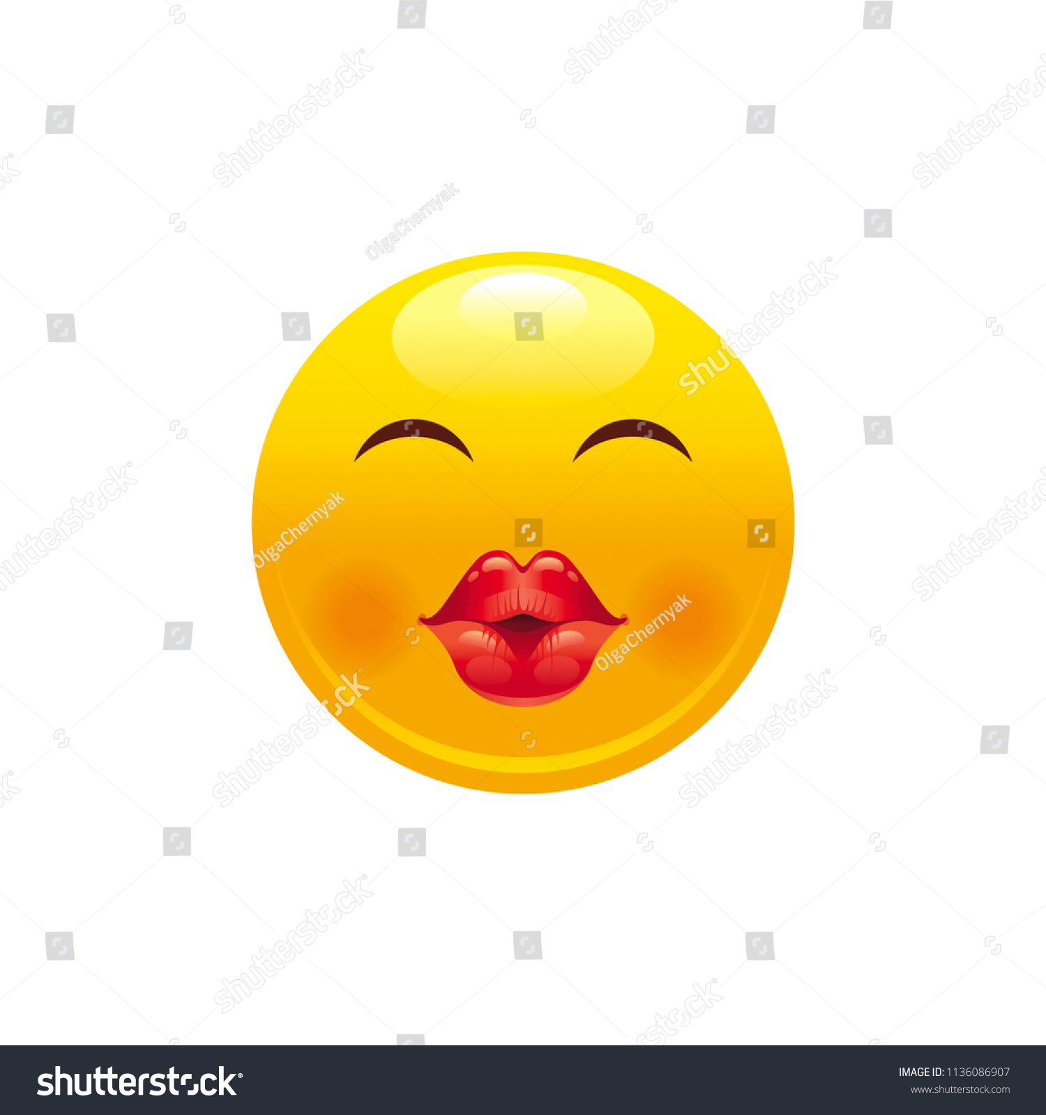 Object emoji kiss lips 图片库存照片和矢量图 Shutterstock