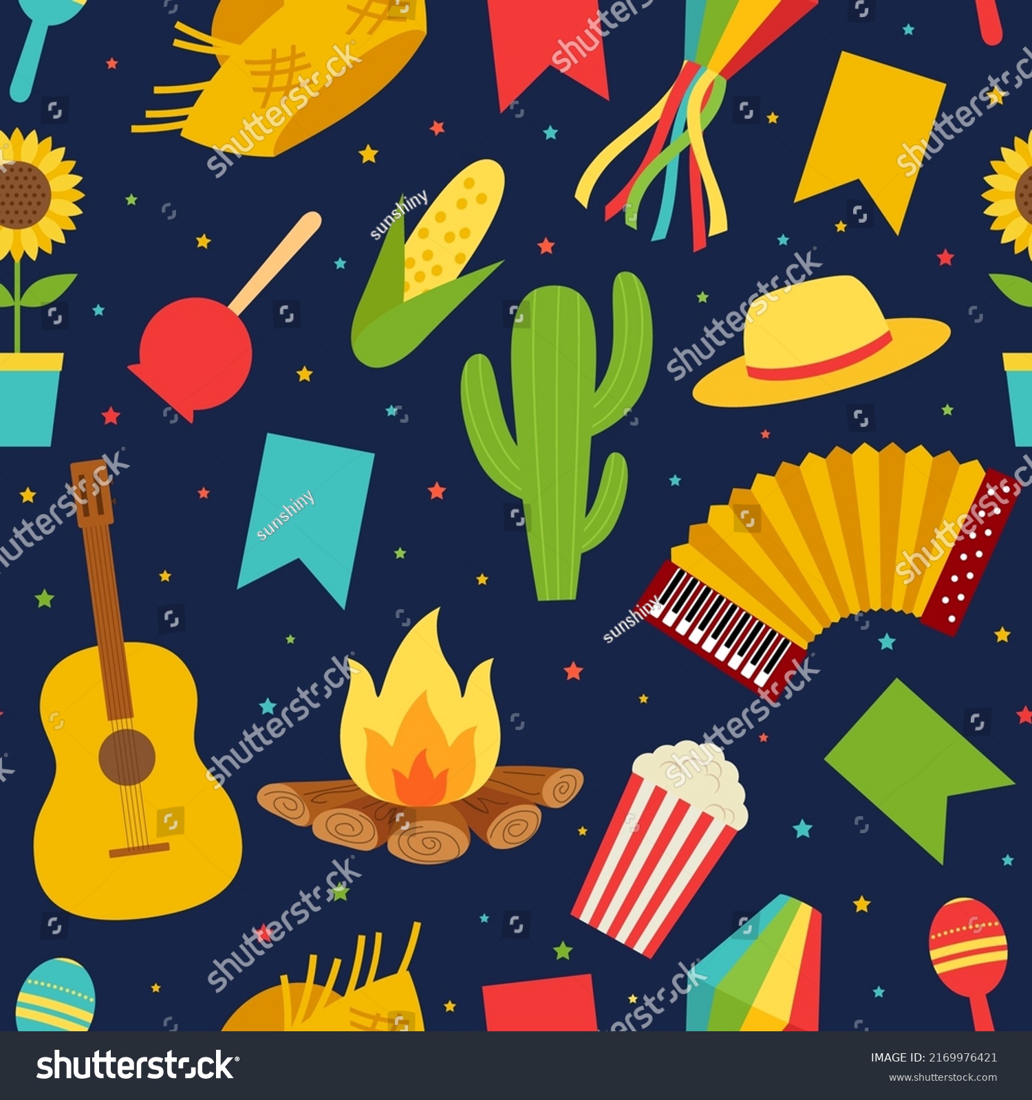 Vector Illustration Festa Junina Symbols Party Stock Vector (Royalty ...