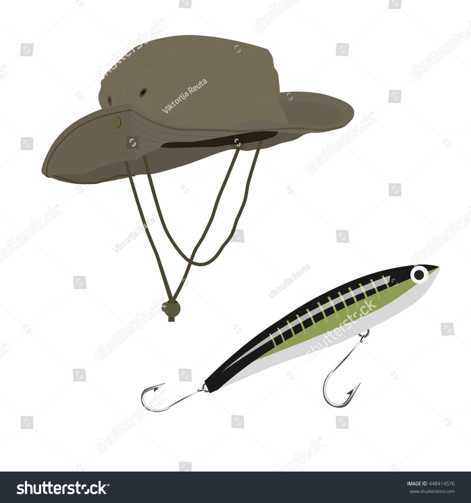 fisherman hat with lures