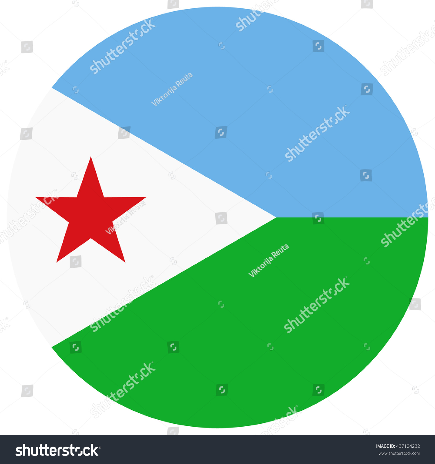 SVG of Vector illustration flag of Djibouti icon. Round national flag of Djibouti. Djibouti flag button svg
