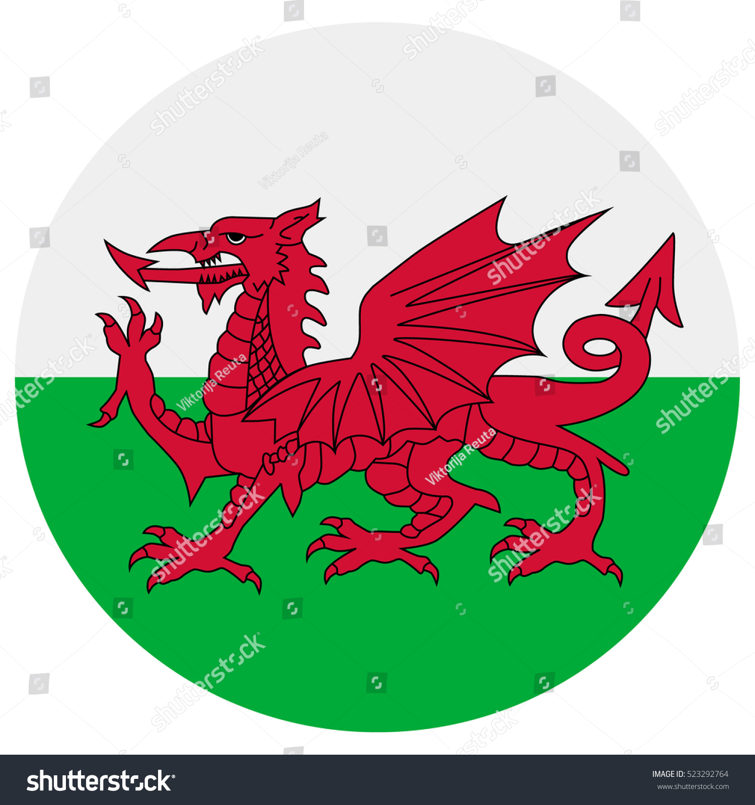 Download Vector Illustration Flag Wales Icon Round Stock Vector ...